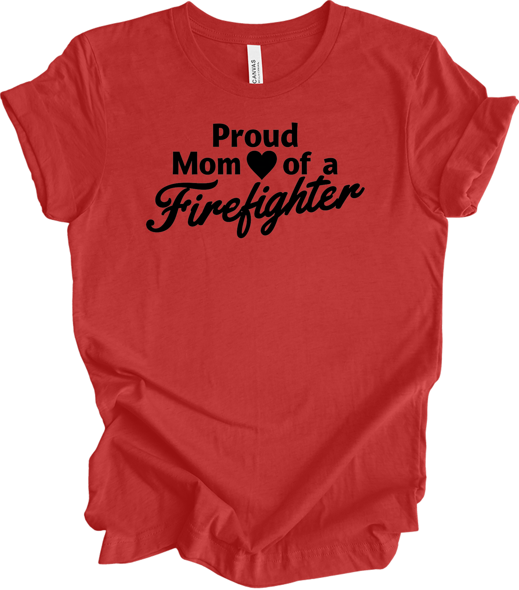 Firefighter Mom - Funny Loud T-Shirt in Heather Red