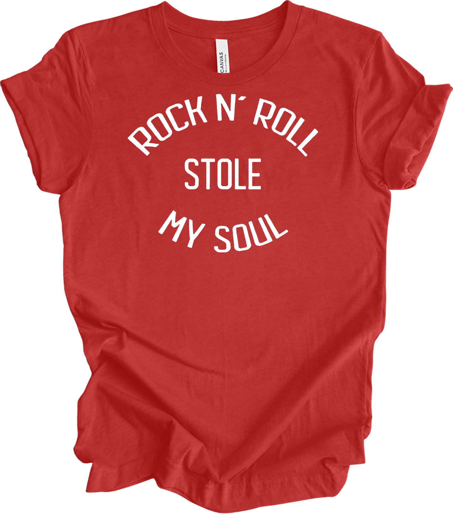 Rock N' Roll Stole My Soul T-Shirt in Heather Red