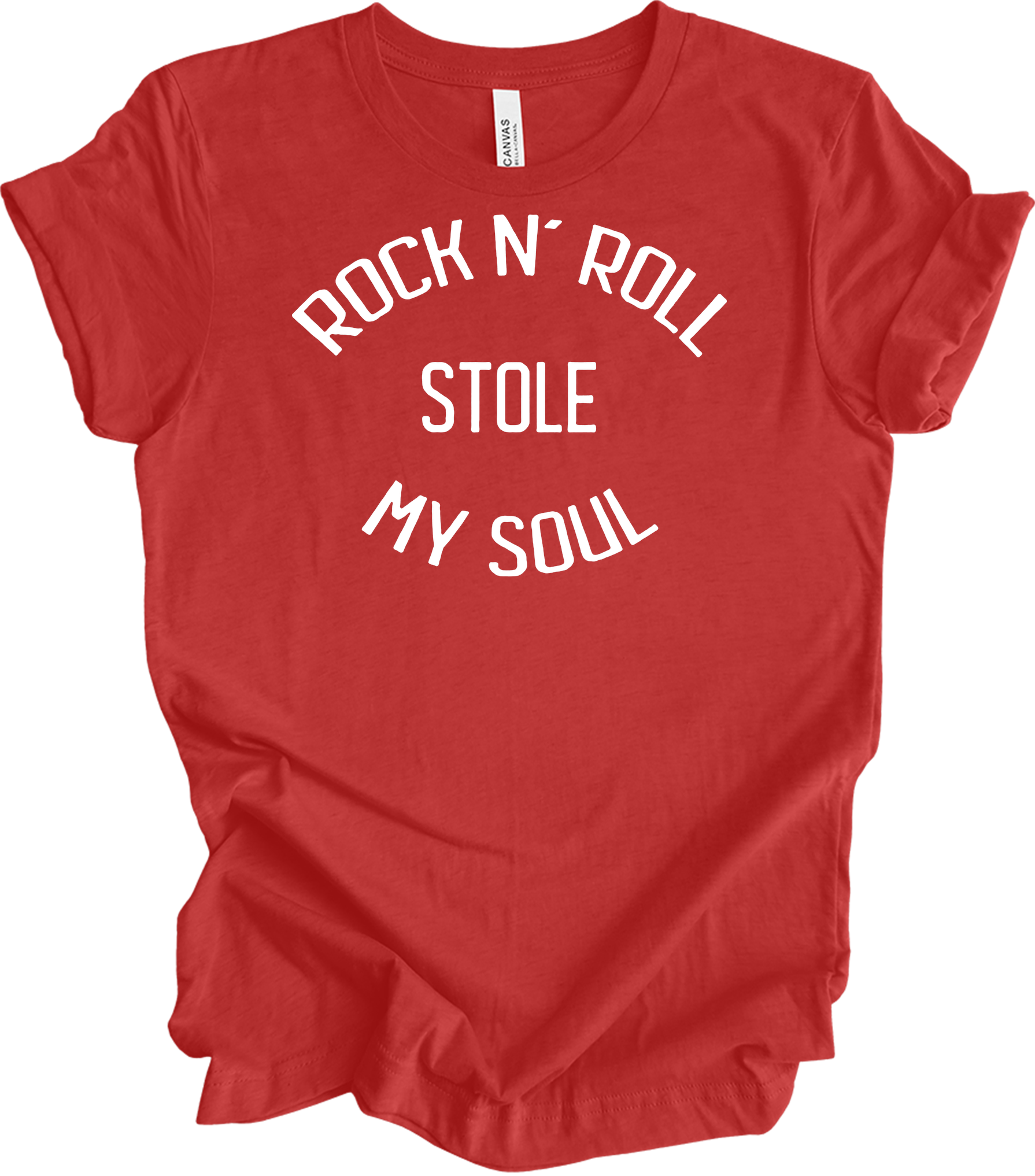 Rock N' Roll Stole My Soul T-Shirt in Heather Red