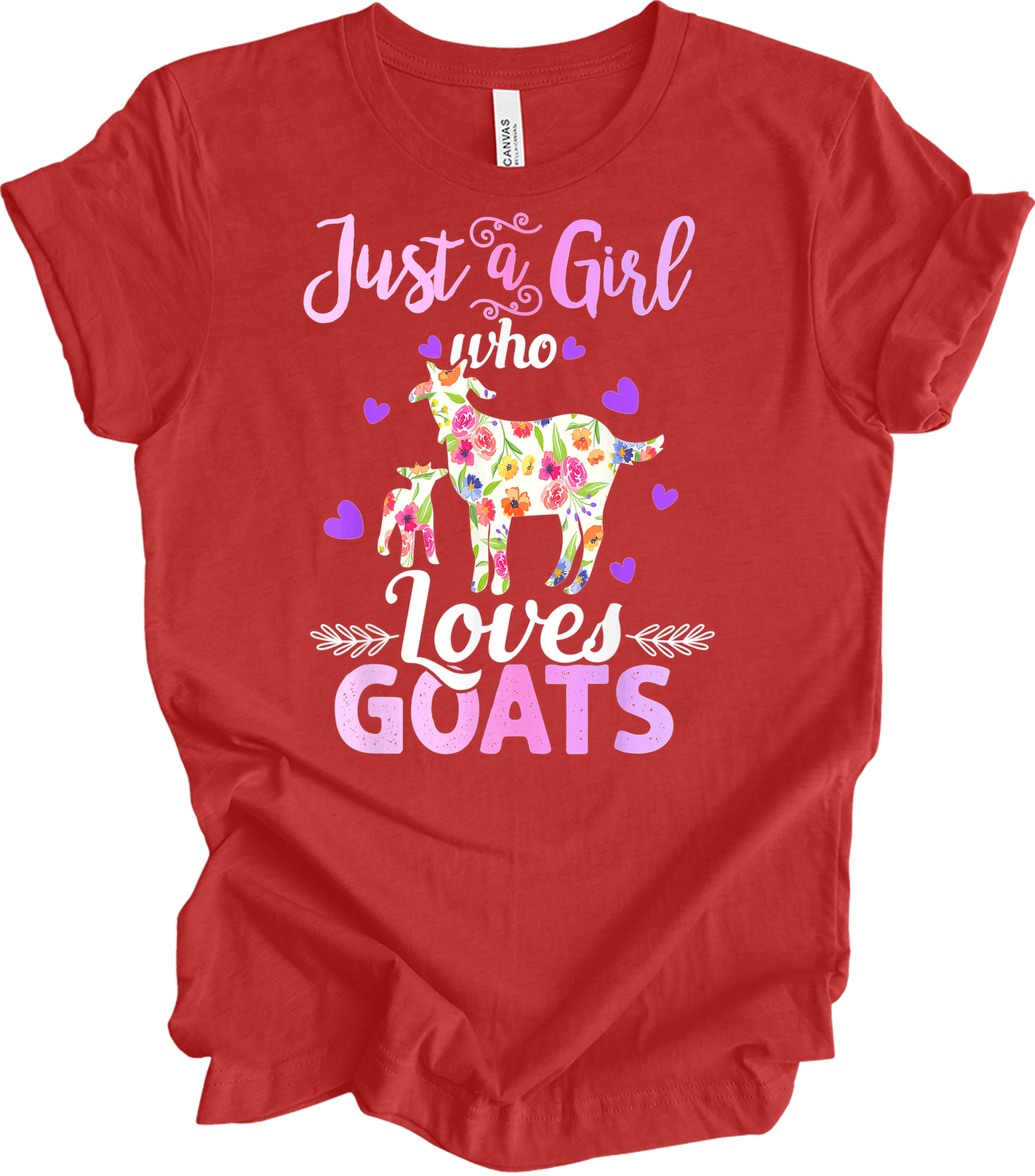 Just a Girl Who Loves Goats T-Shirt in Heather Red
