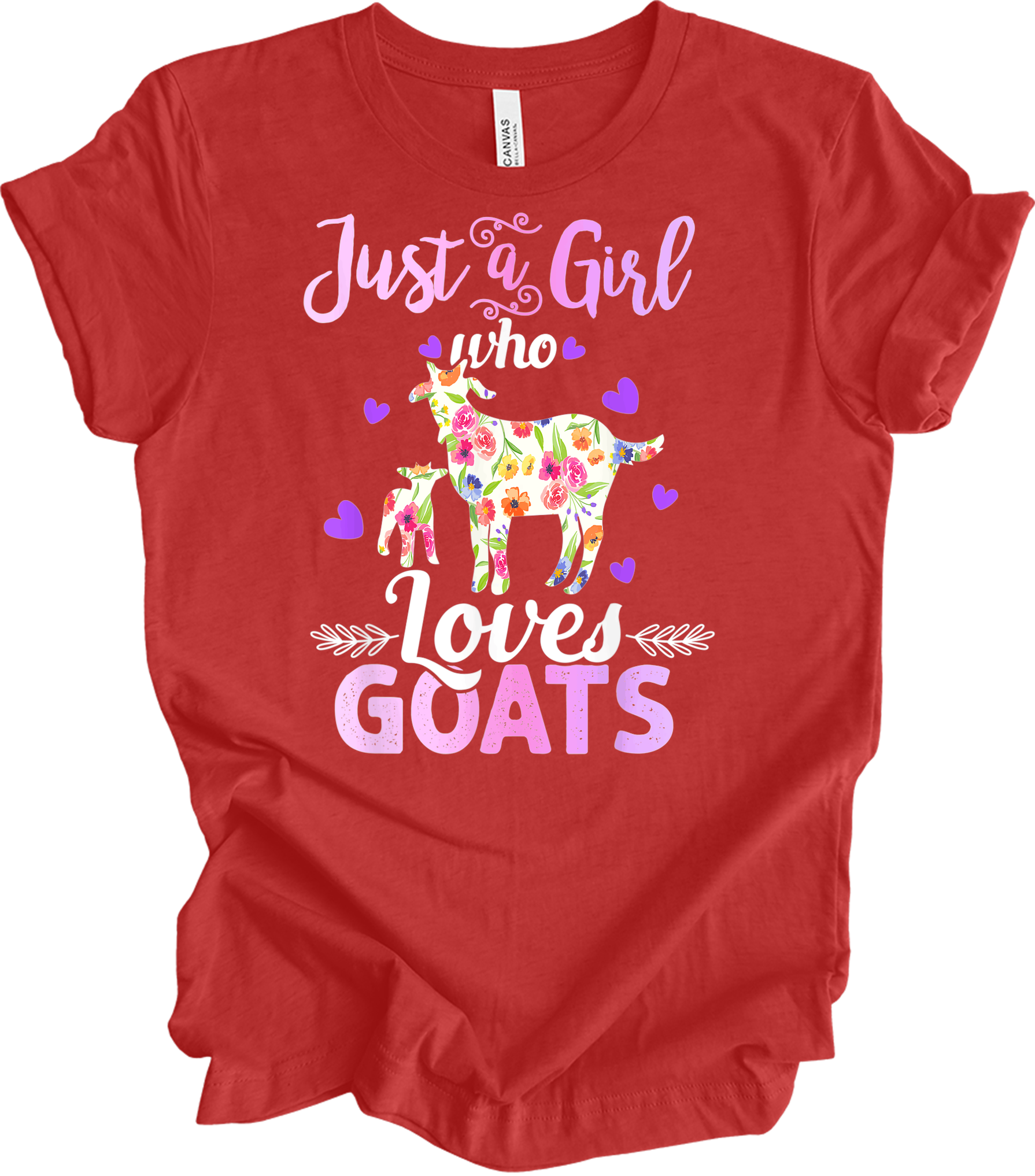 Just a Girl Who Loves Goats T-Shirt in Heather Red