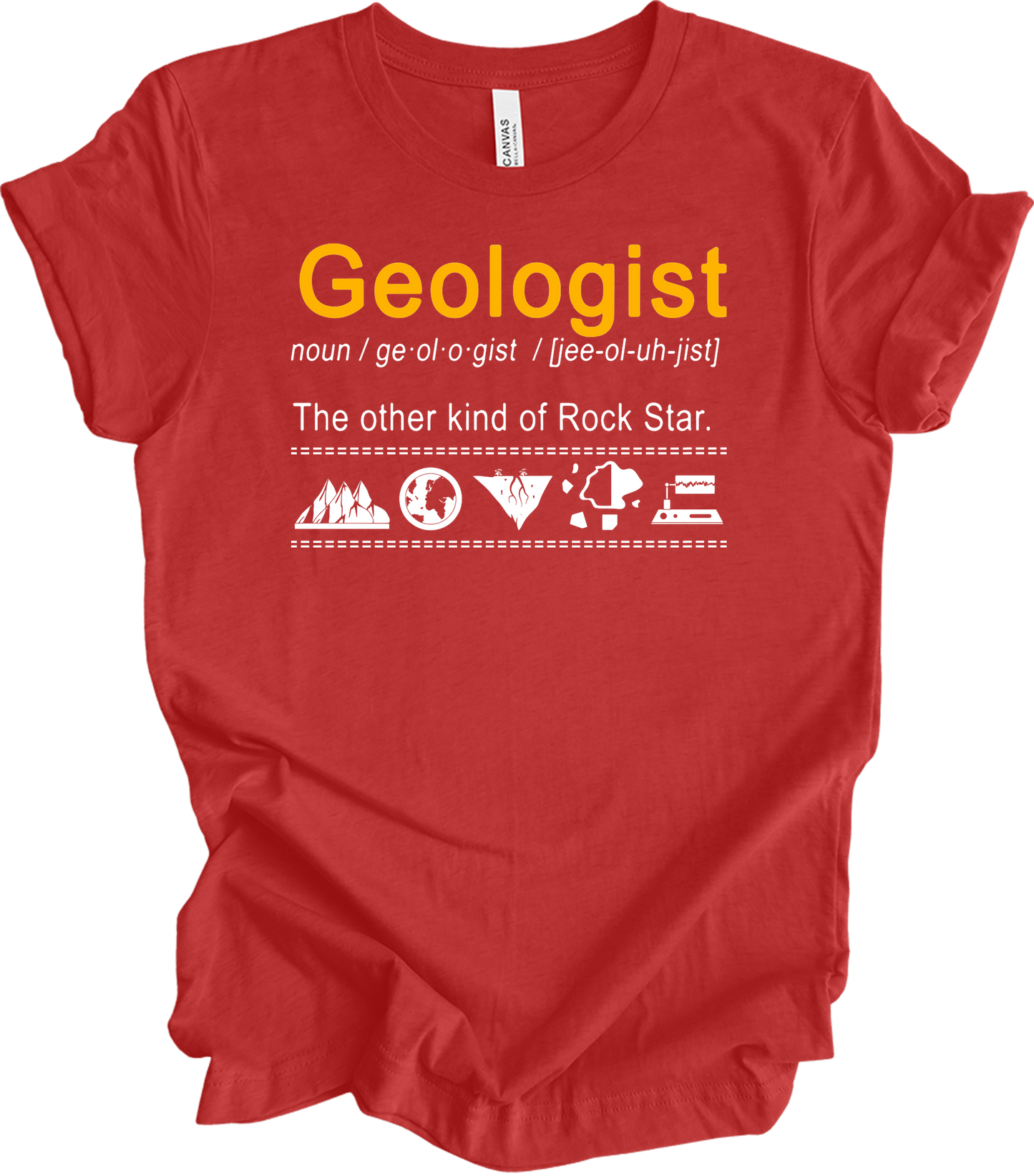 Geologist - Rock Star Humor T-Shirt in Heather Red