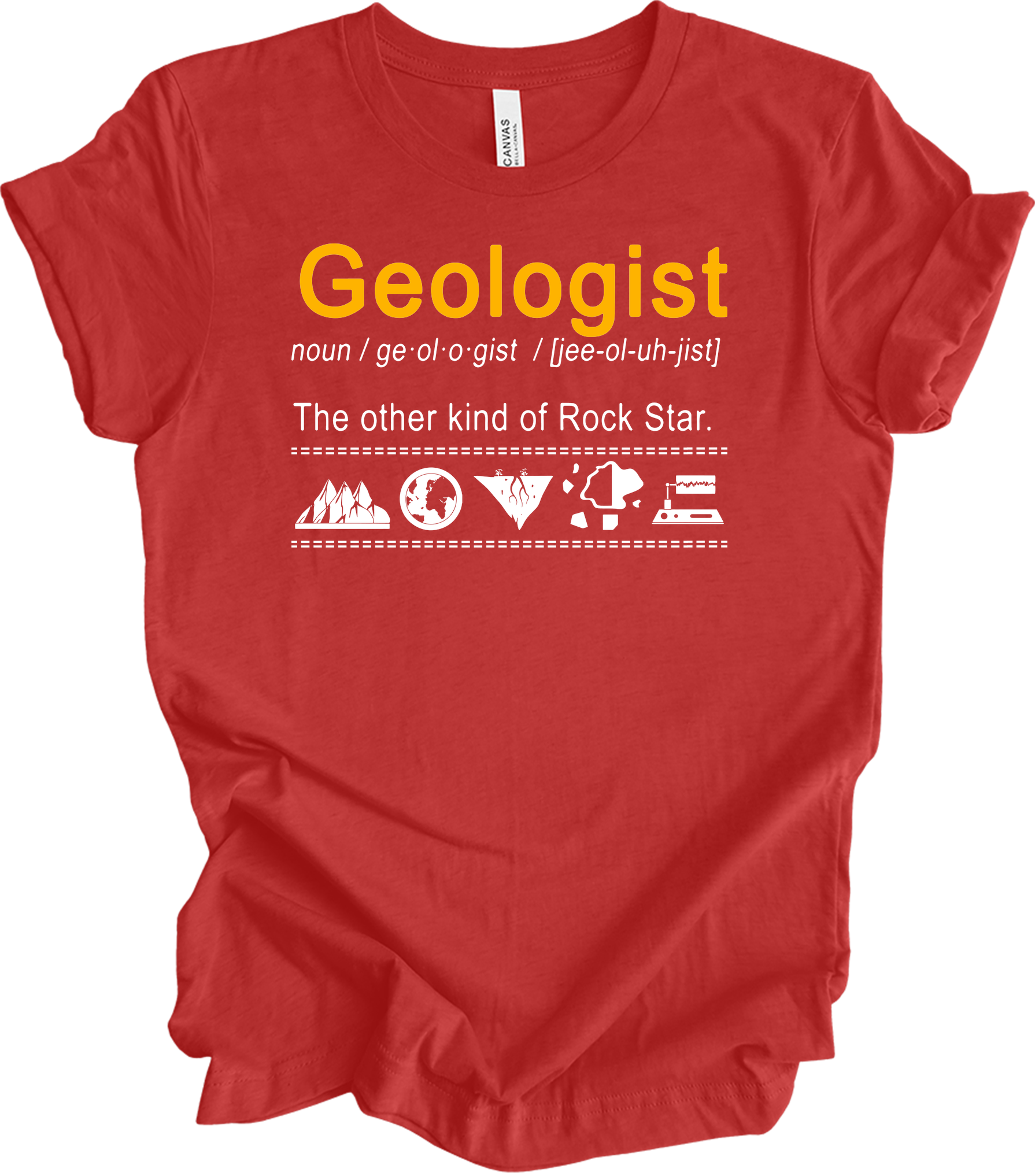 Geologist - Rock Star Humor T-Shirt in Heather Red