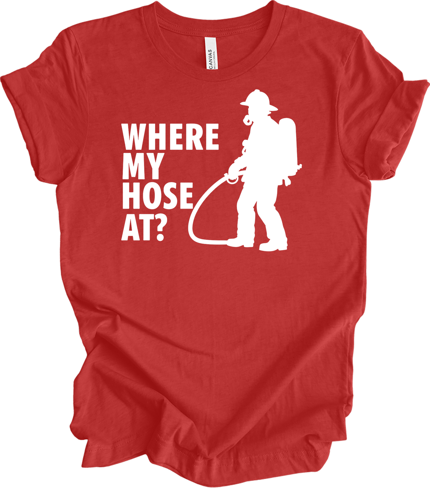 Where My Hose At? Unisex T-Shirt in Heather Red