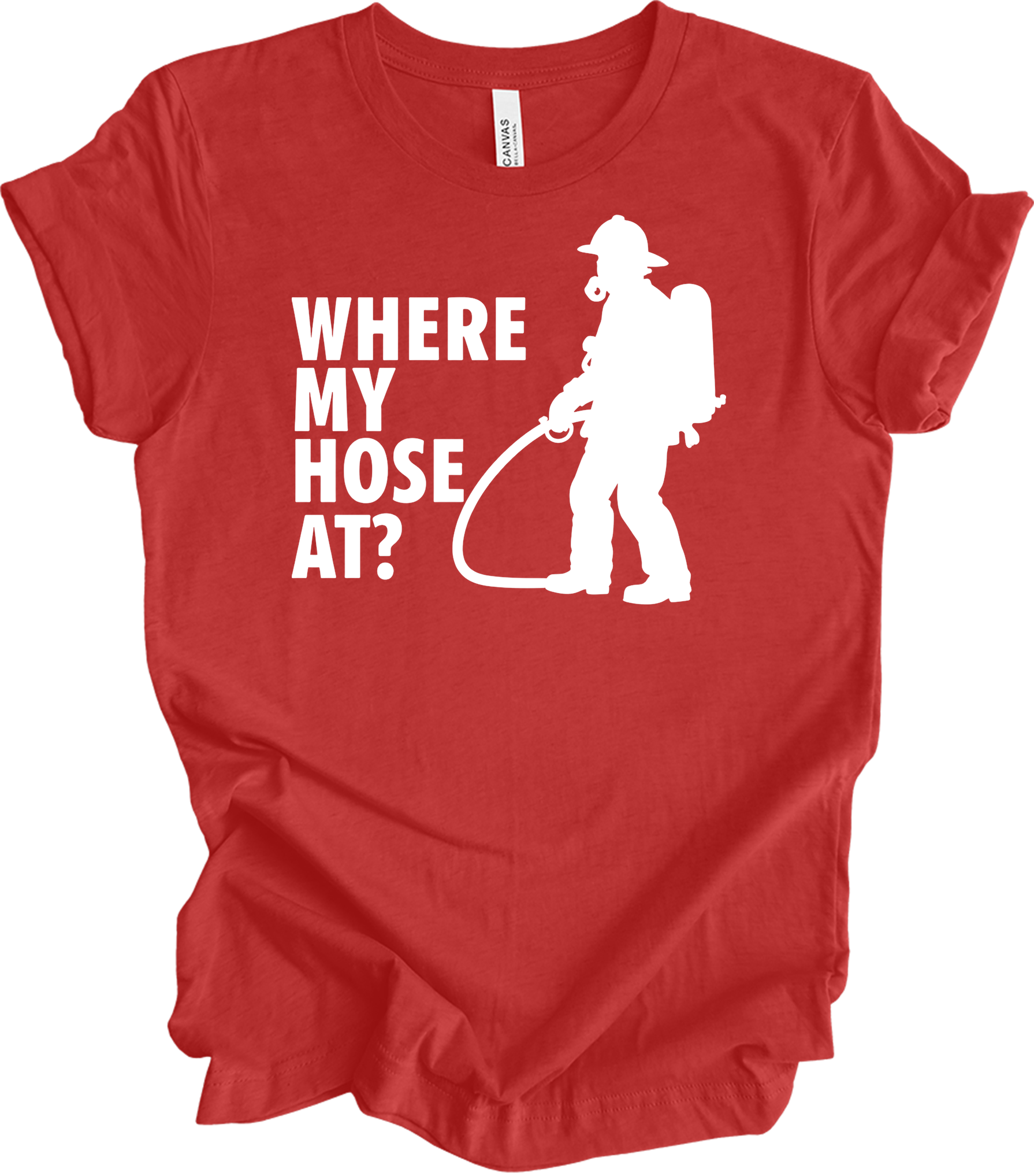 Where My Hose At? Unisex T-Shirt in Heather Red