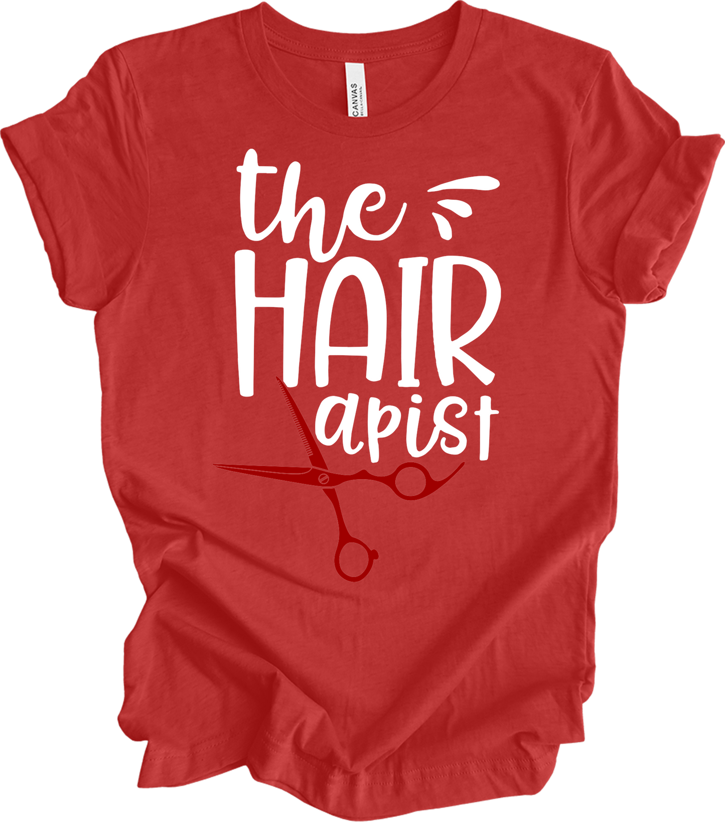 The Hairapist - Funny Unisex T-Shirt in Heather Red