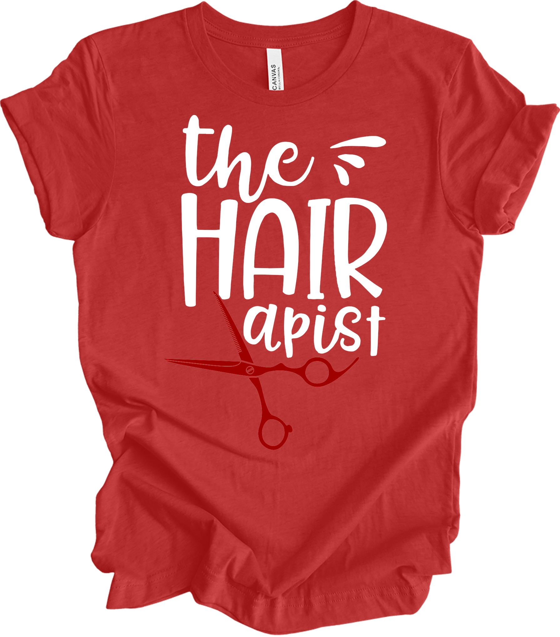 The Hairapist - Funny Unisex T-Shirt in Heather Red