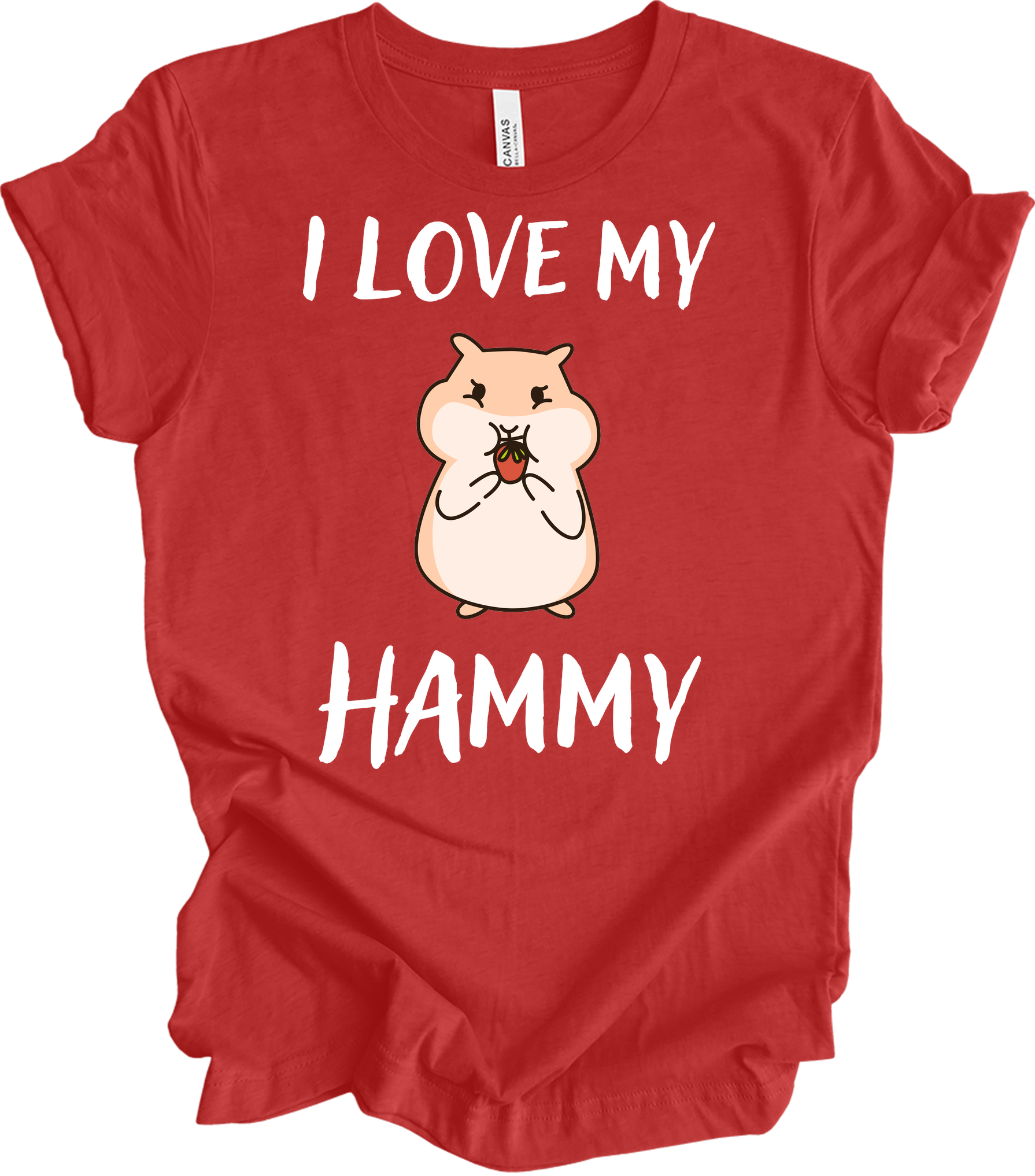 I Love My Hammy Hamster T-Shirt in Heather Red