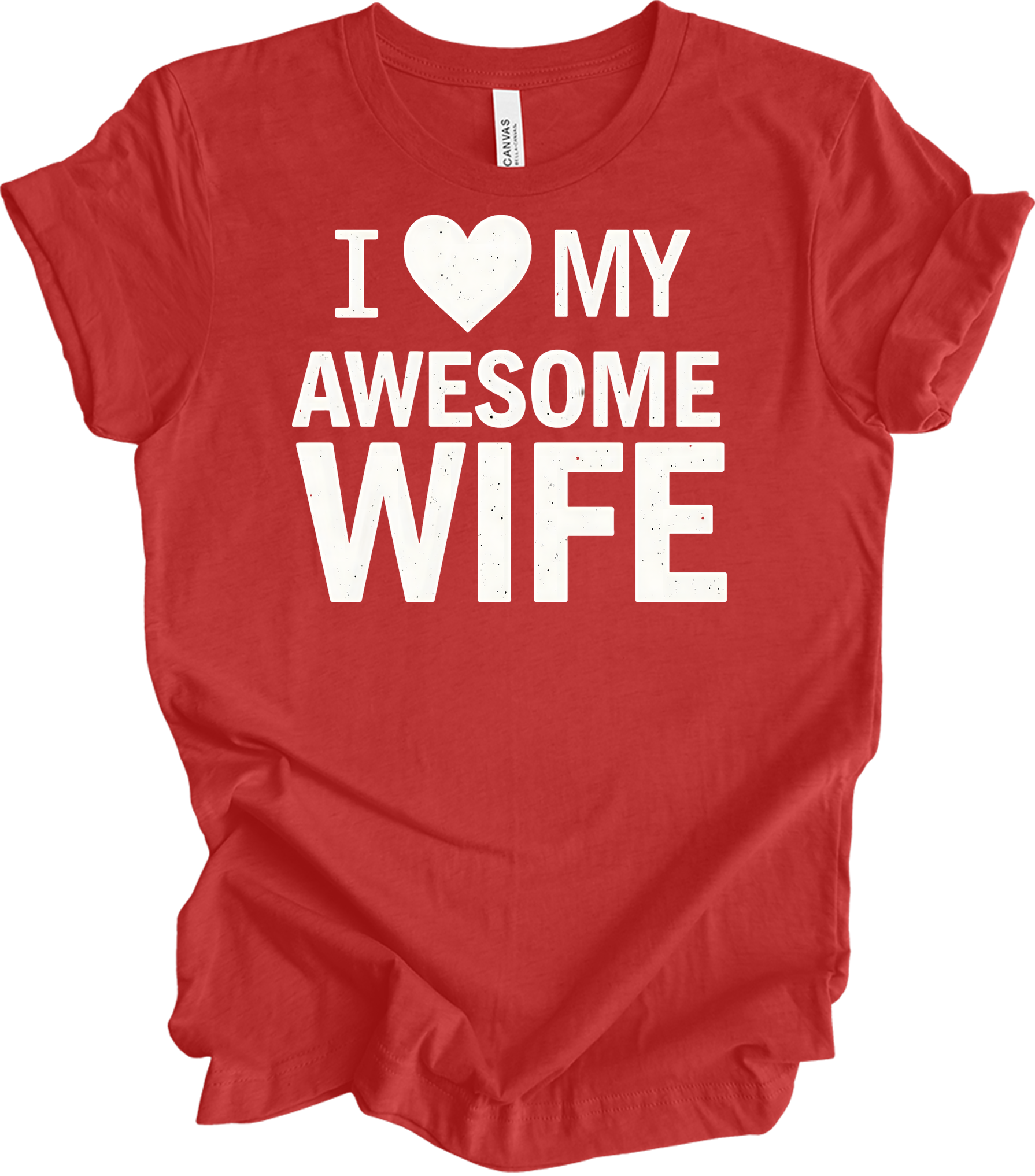 I Love My Awesome Wife - Gift Idea T-Shirt in Heather Red