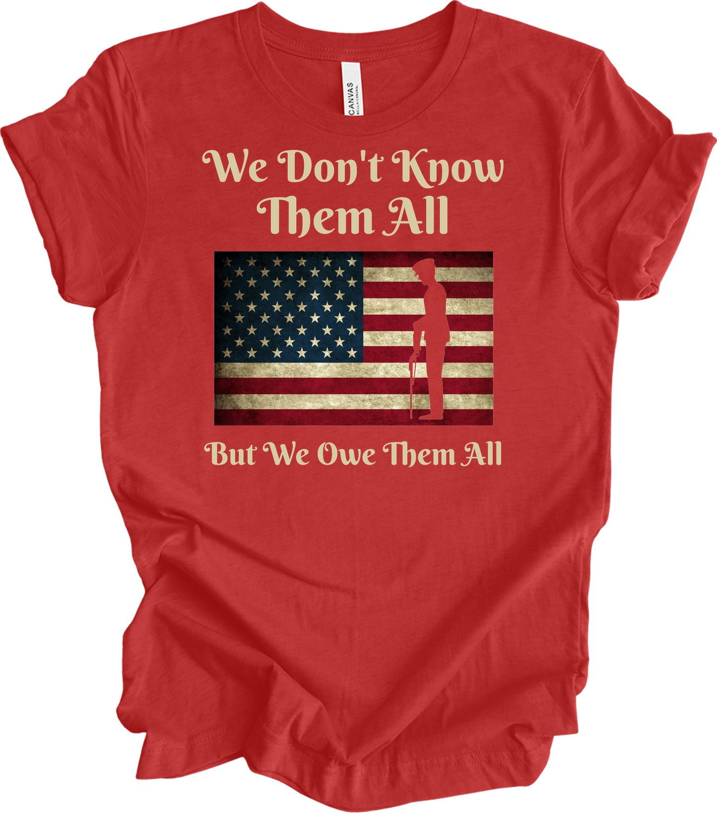 We Owe Them All T-Shirt in Heather Red