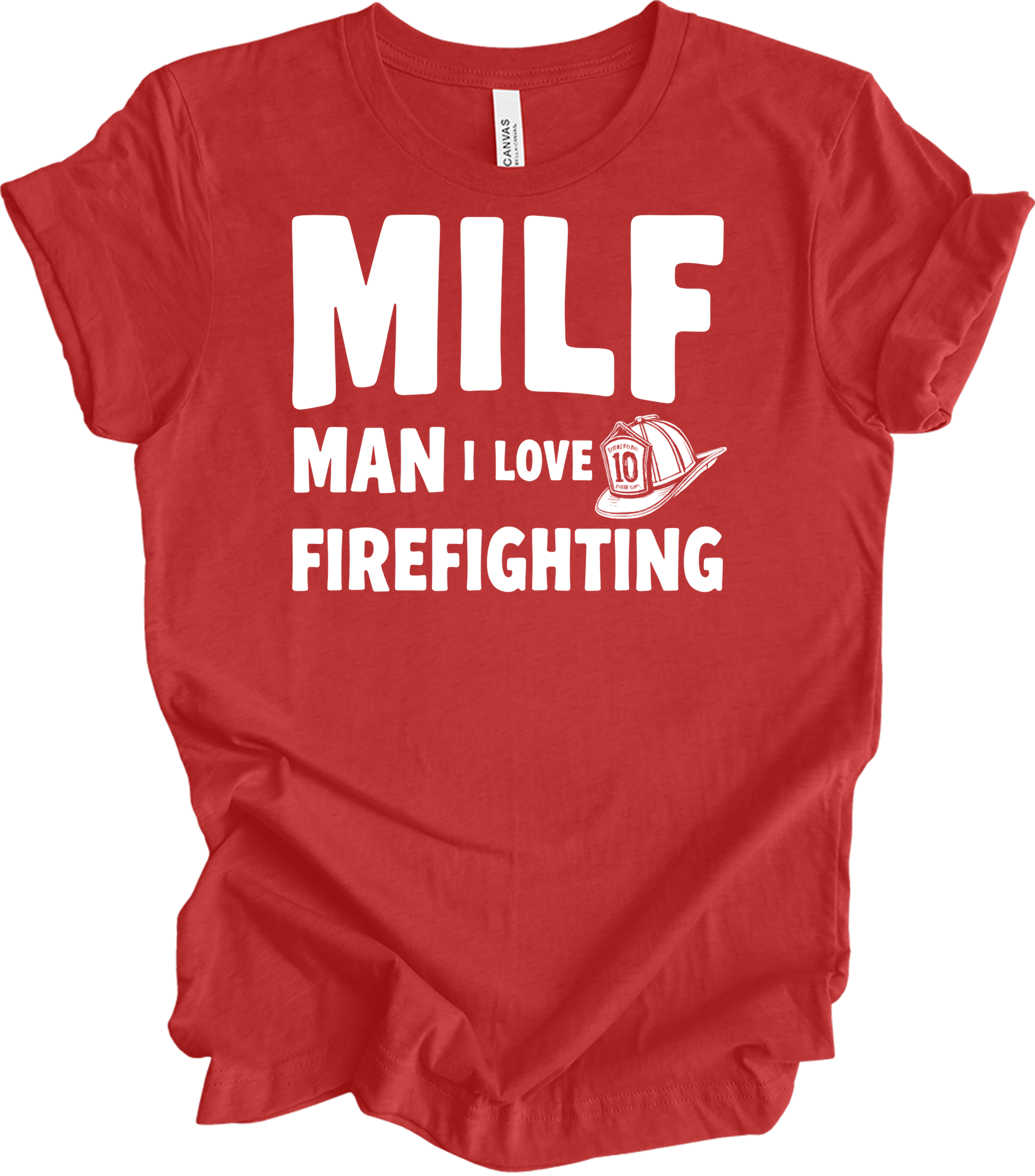 MILF Man I Love Firefighting T-Shirt in Heather Red