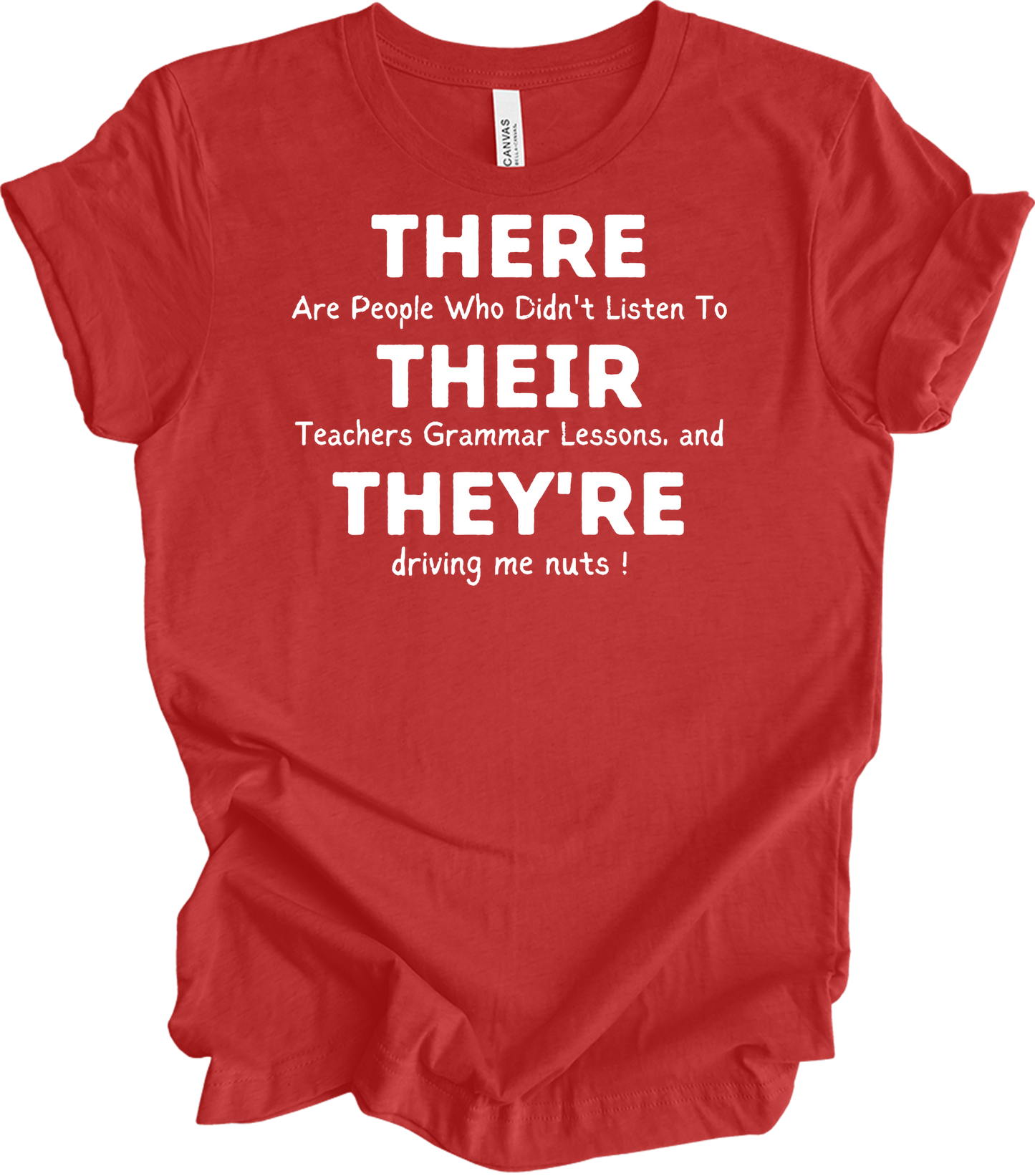 English Teacher Grammar T-Shirt in Heather Red