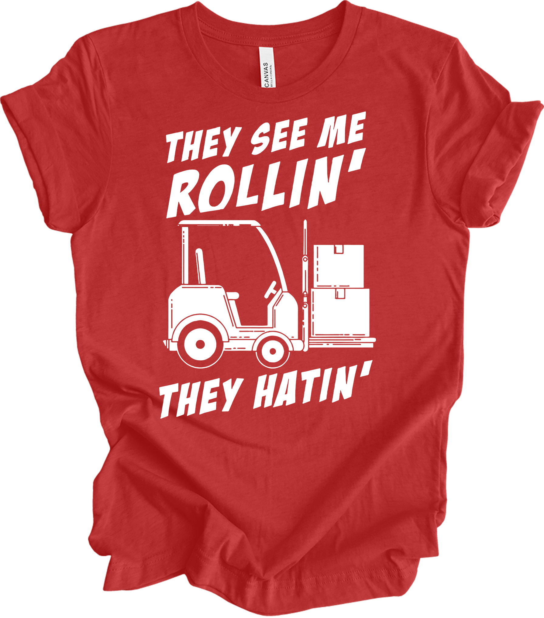 Forklift Operator Funny T-Shirt in Heather Red