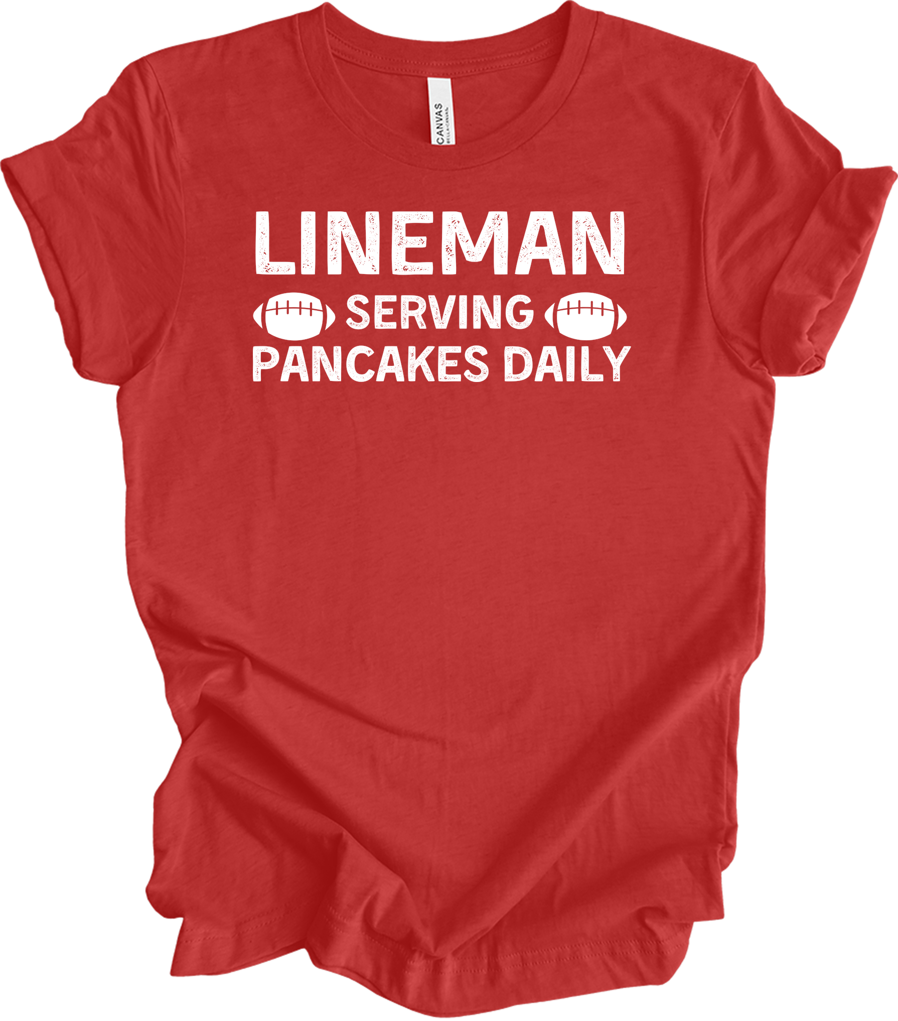 Lineman Pancakes Daily T-Shirt in Heather Red