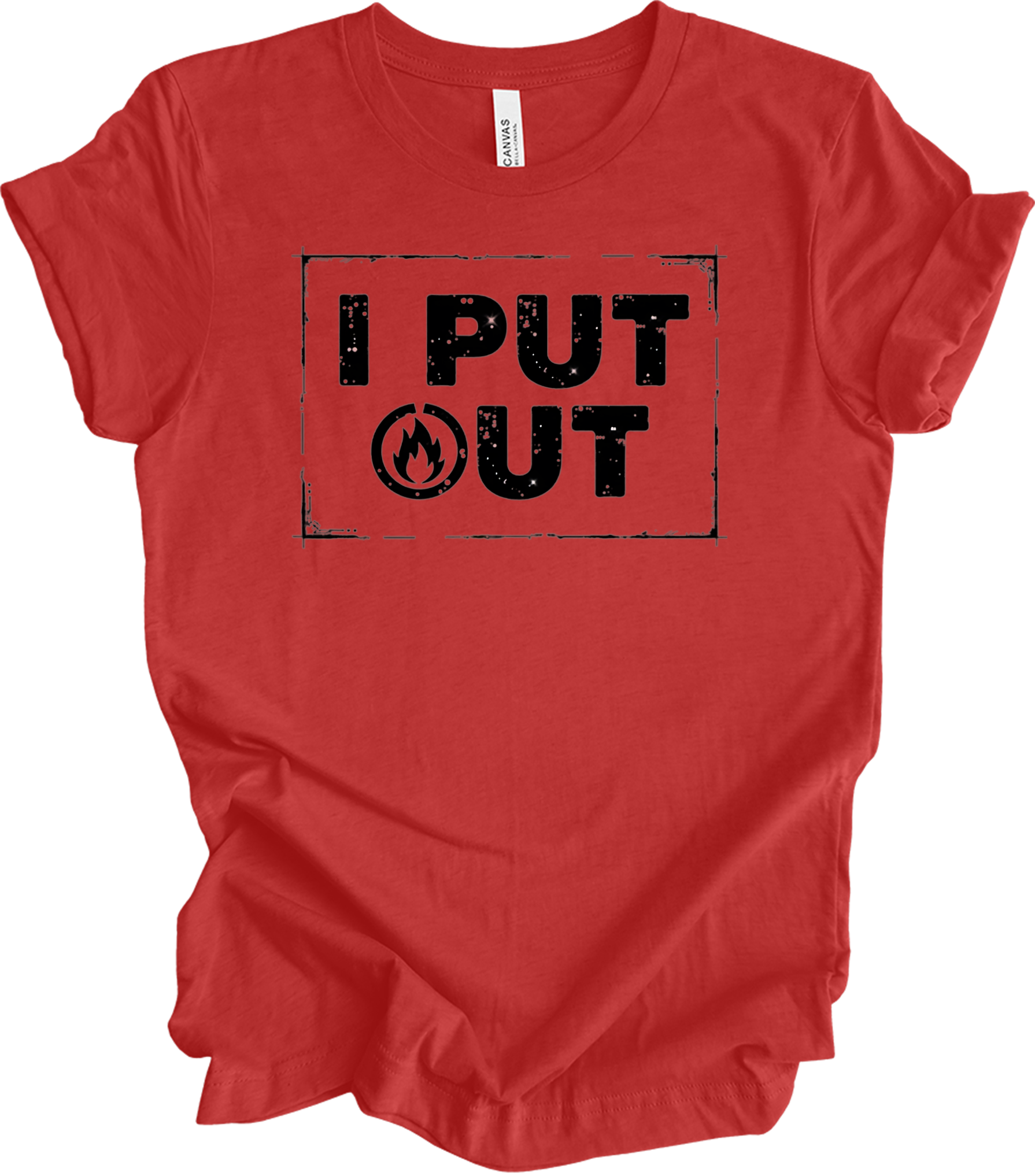 I Put Out Firefighter Funny - Fire Department Gift T-Shirt in Heather Red