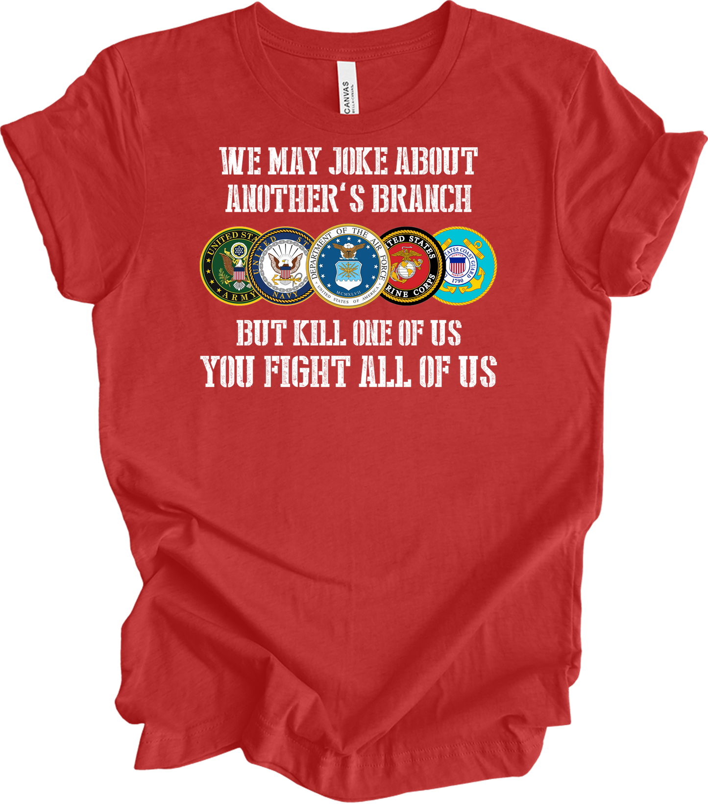 US Military Unity T-Shirt in Heather Red