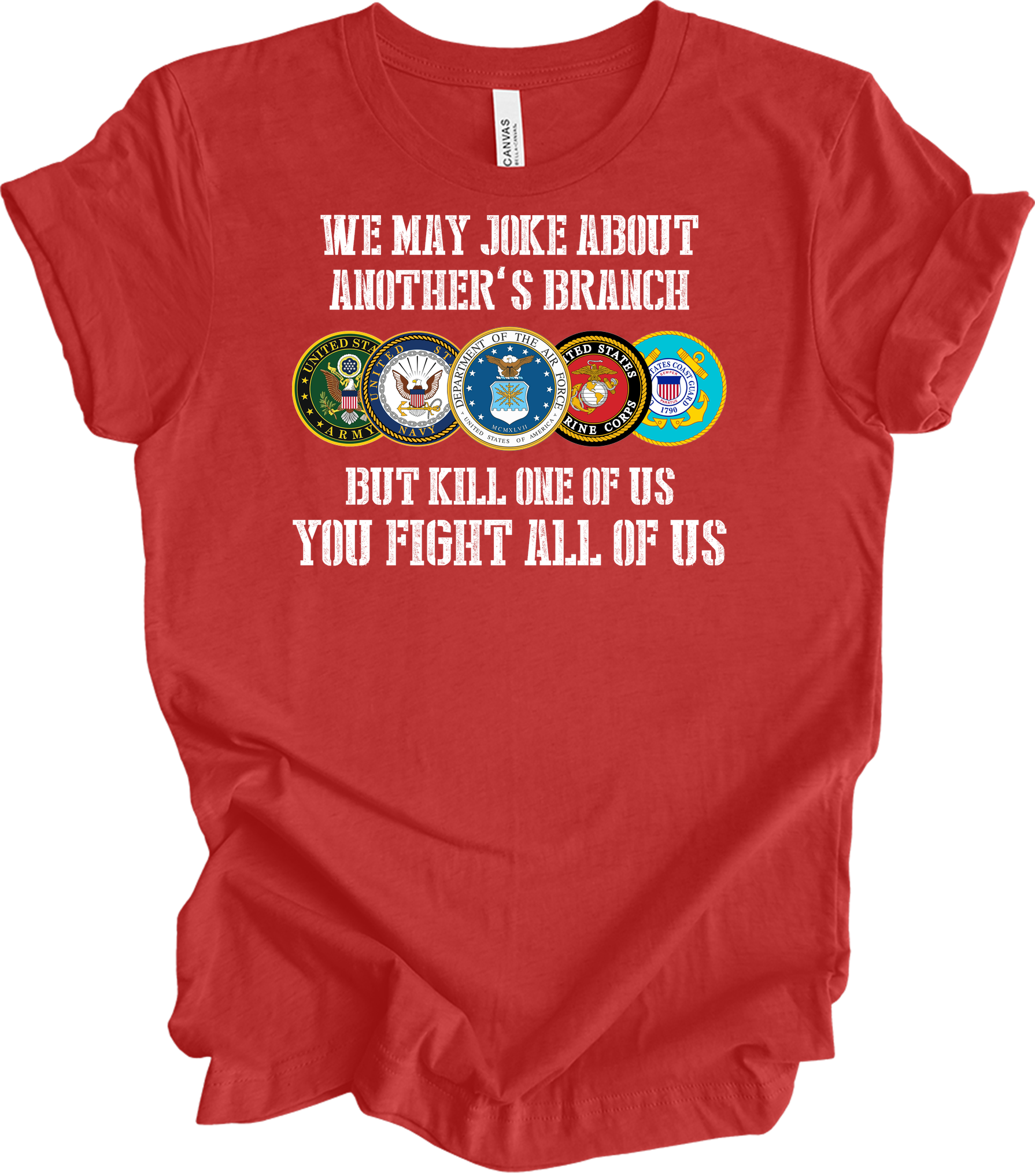 US Military Unity T-Shirt in Heather Red