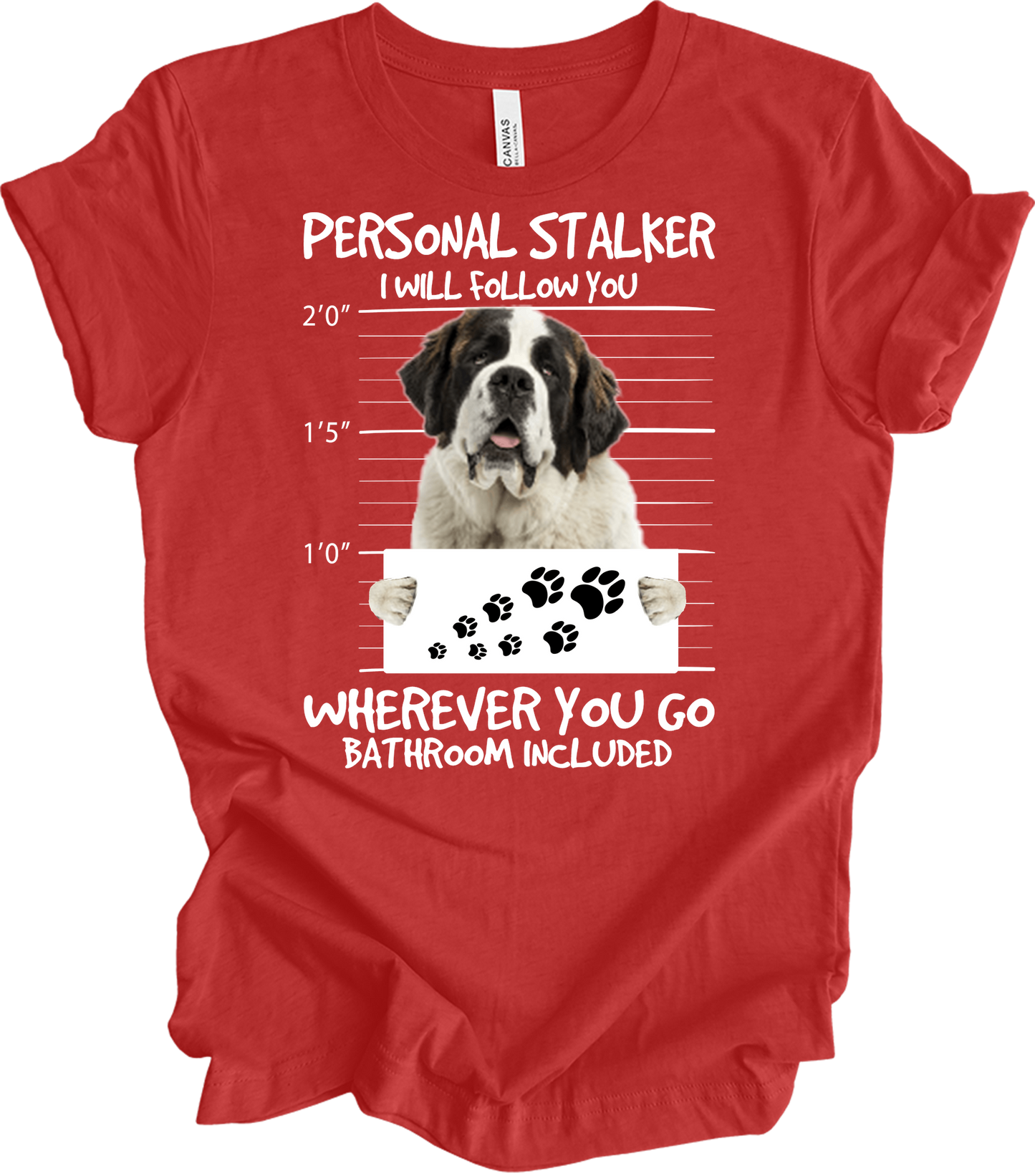 Saint Bernard Personal Stalker T-Shirt in Heather Red