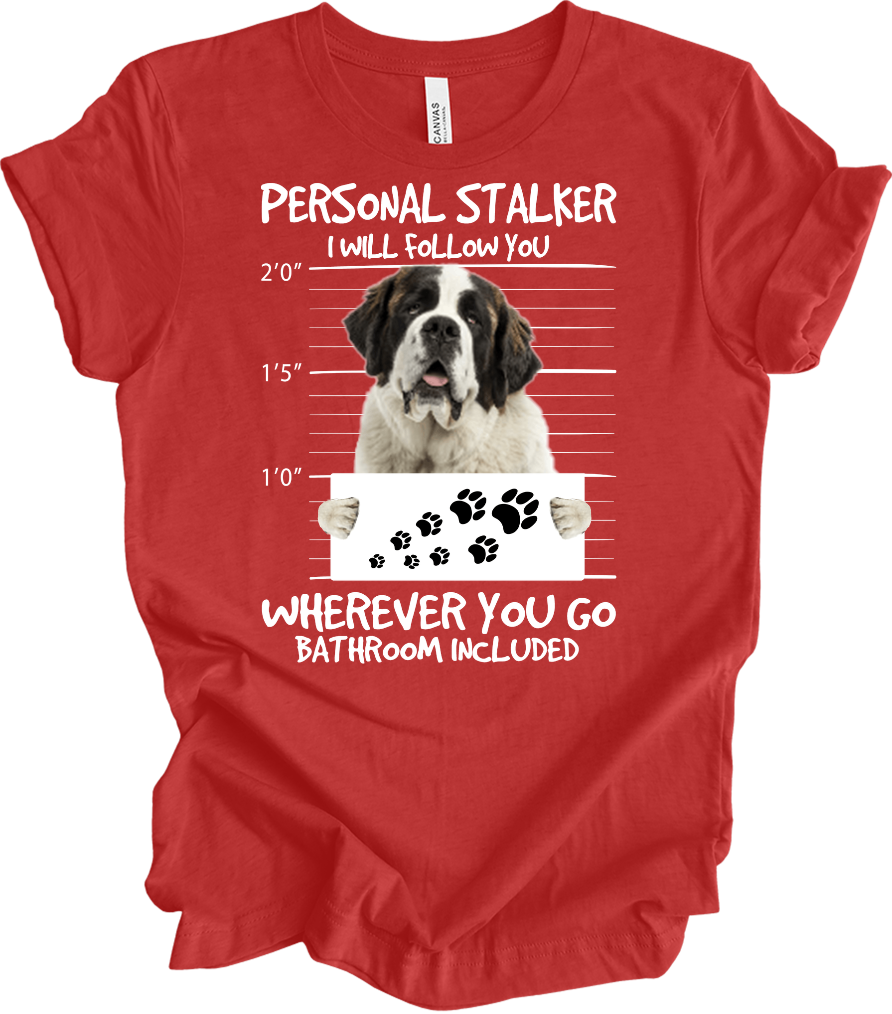 Saint Bernard Personal Stalker T-Shirt in Heather Red