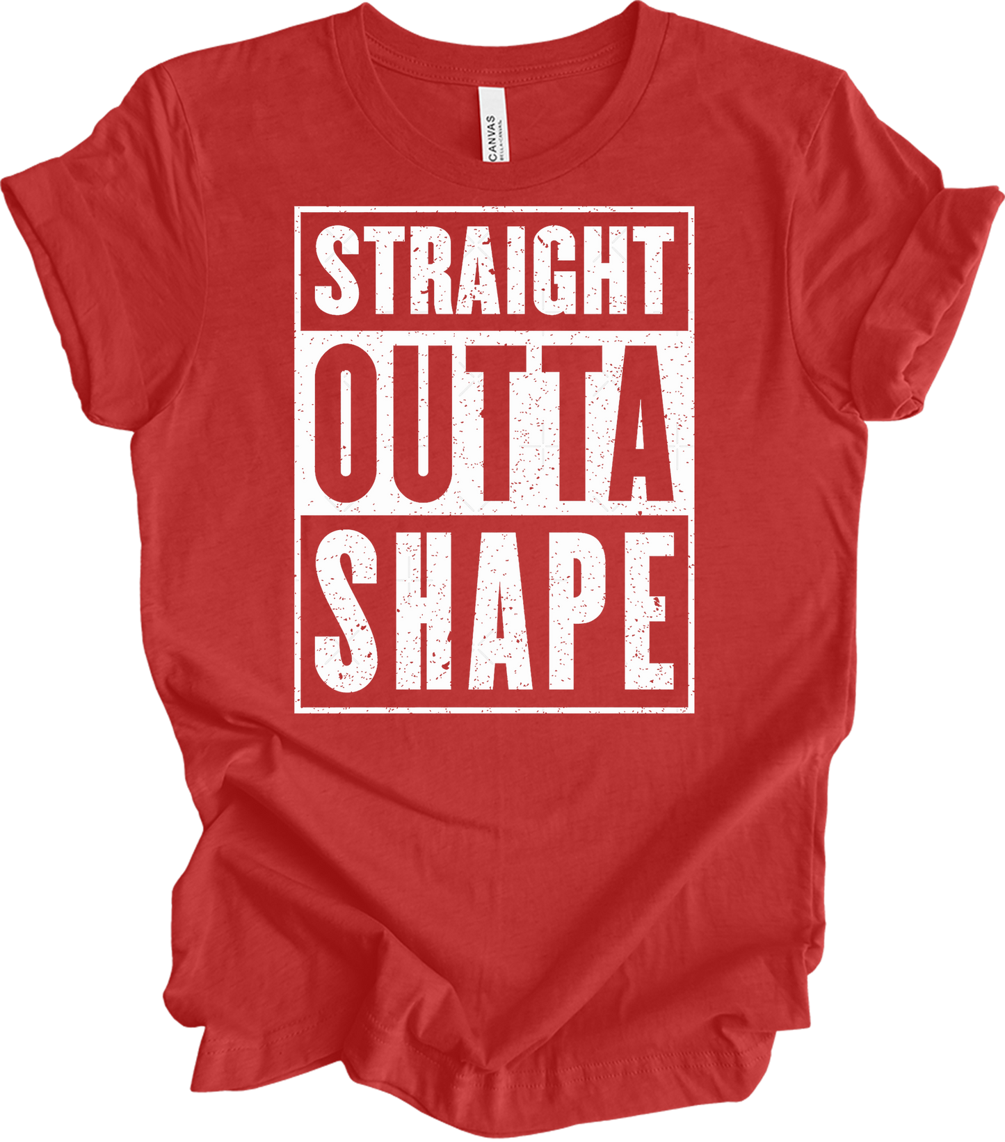Straight Outta Shape Funny T-Shirt in Heather Red