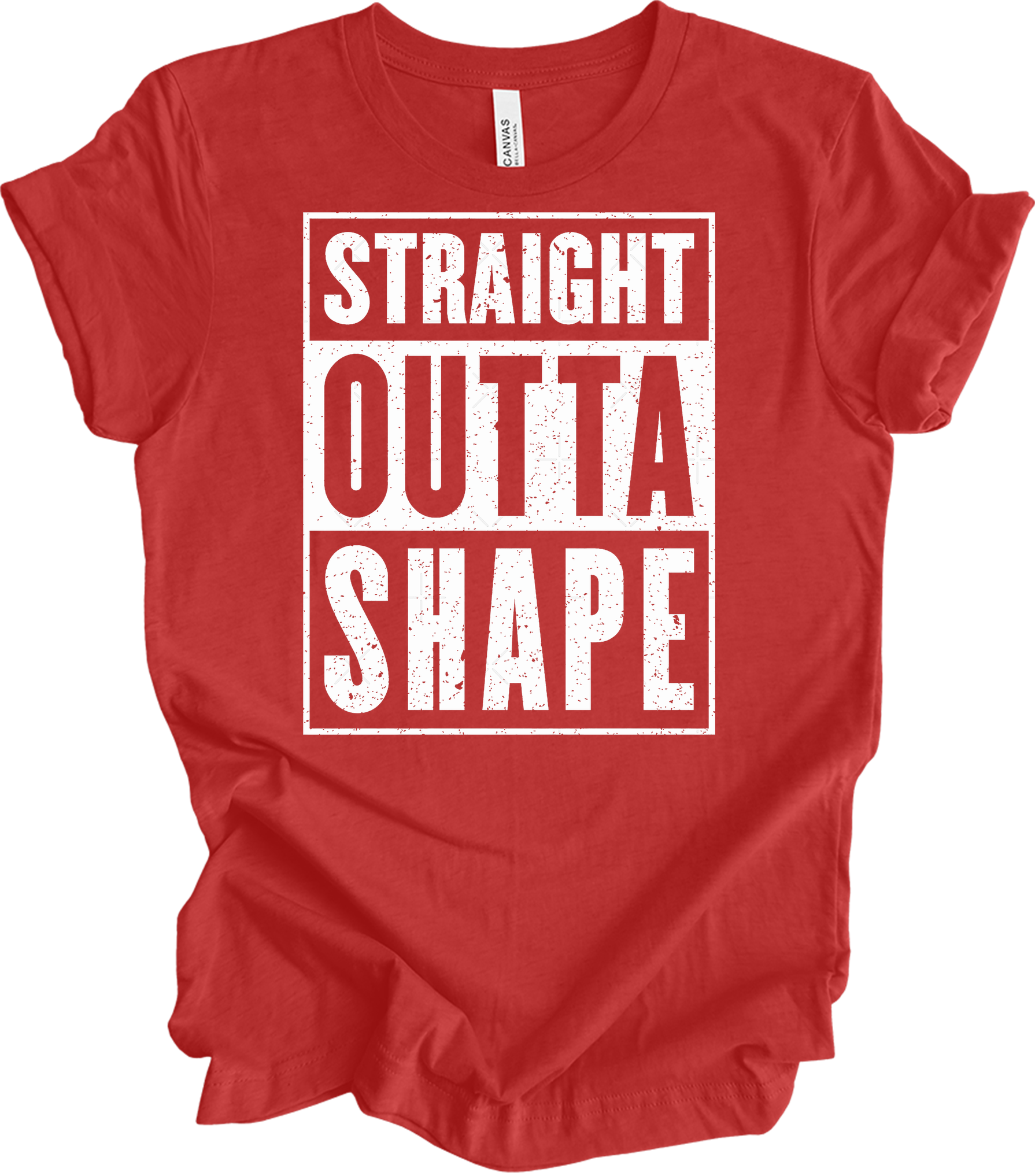 Straight Outta Shape Funny T-Shirt in Heather Red