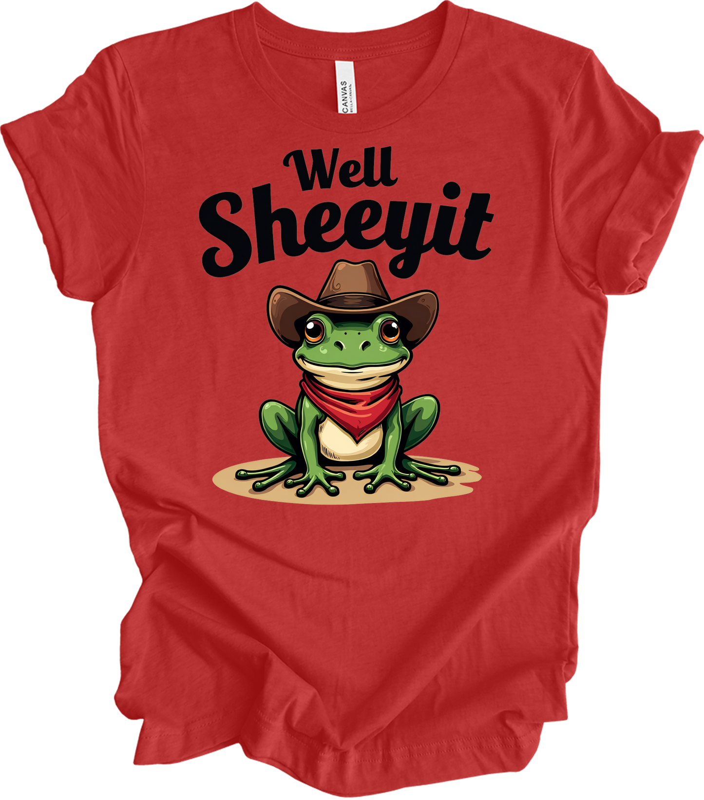 Cowboy Frog - Well Sheeyit T-Shirt in Heather Red