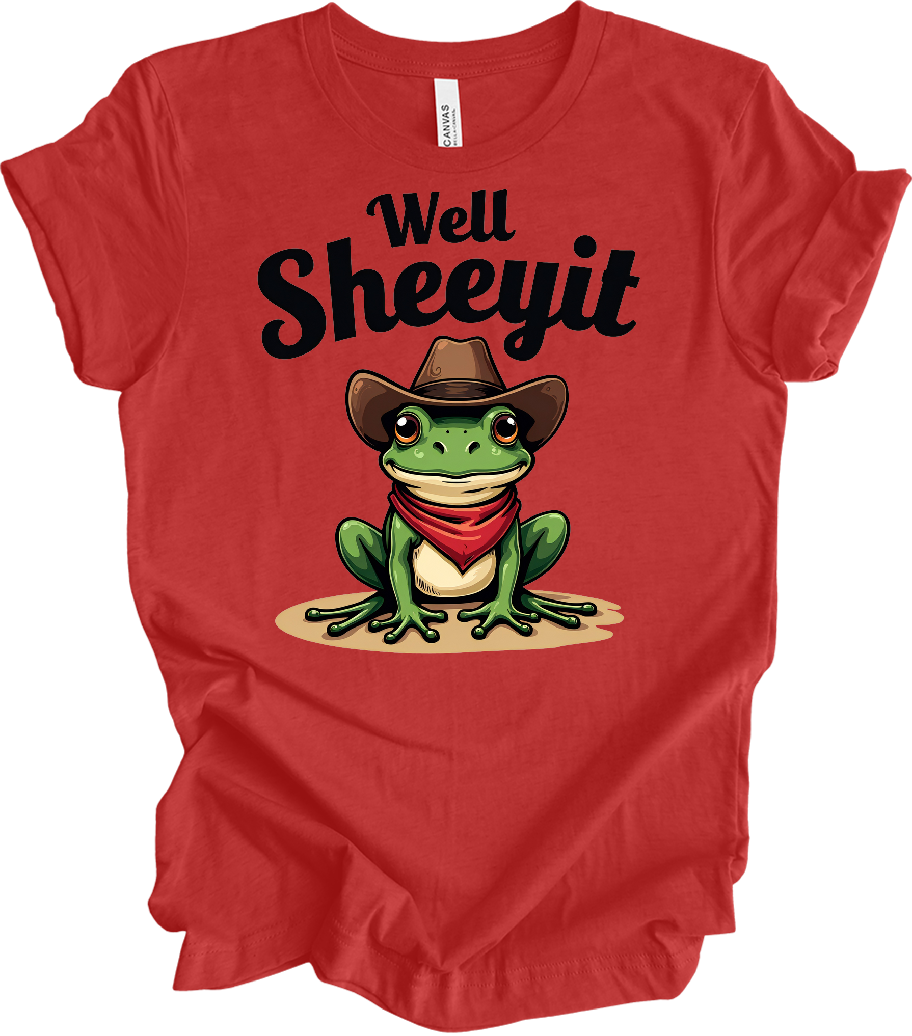 Cowboy Frog - Well Sheeyit T-Shirt in Heather Red