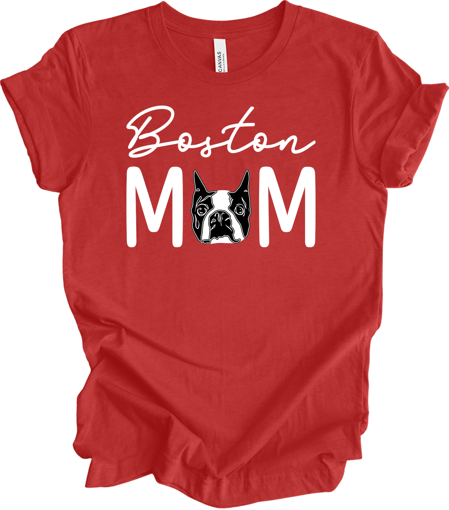 Boston Terrier Mom - Cute Gift T-Shirt in Heather Red