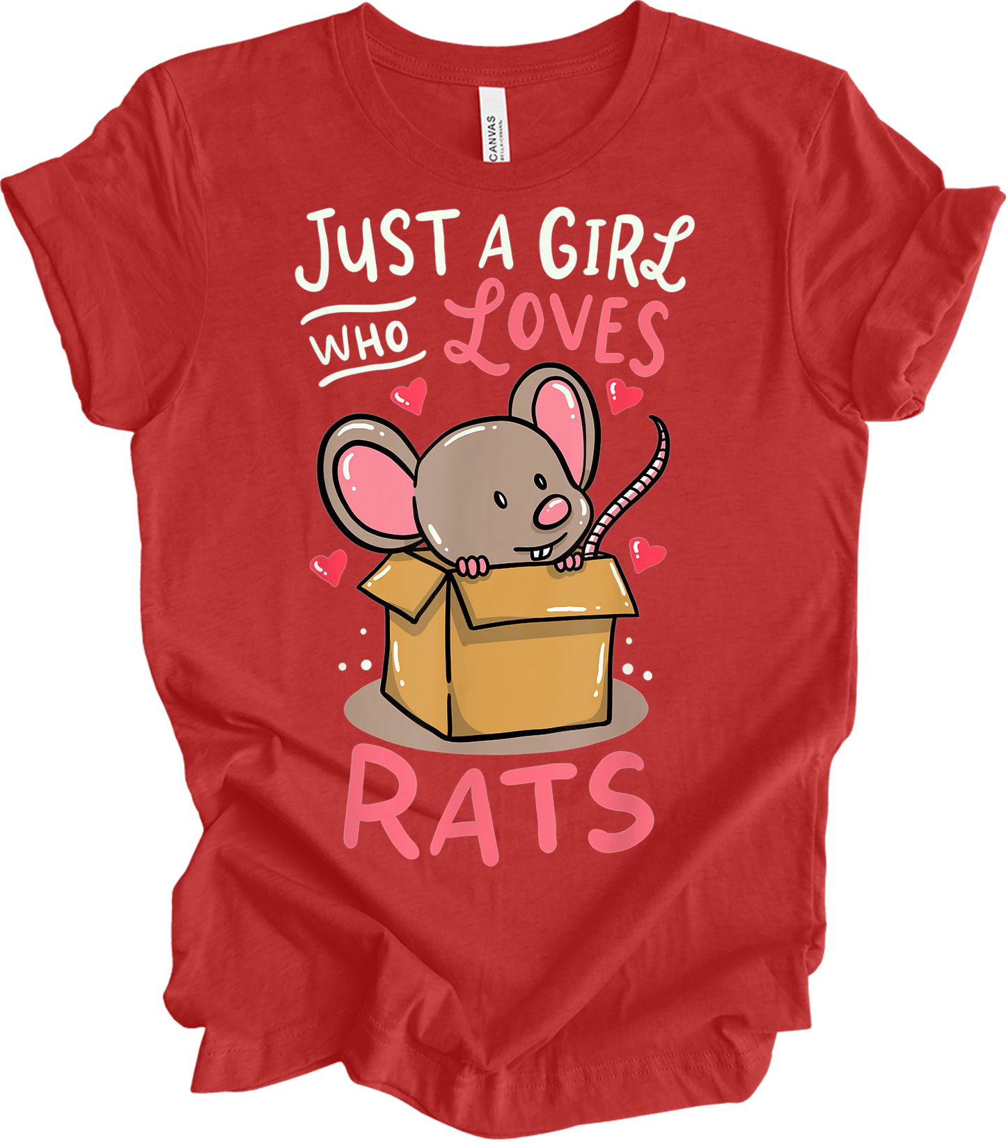 Just a Girl Who Loves Rats T-Shirt in Heather Red
