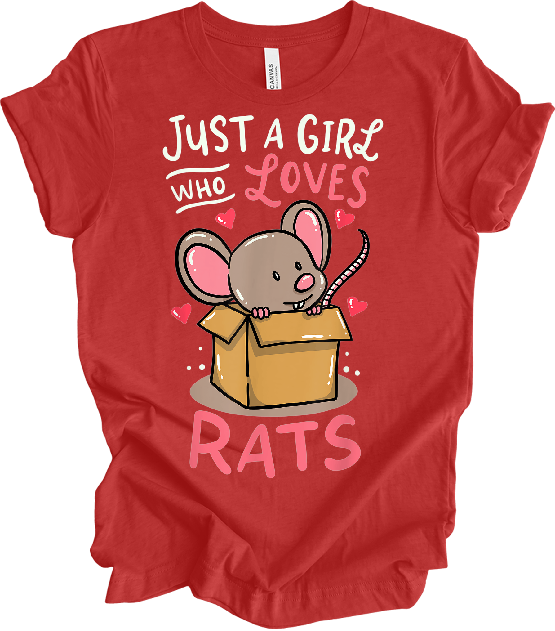 Just a Girl Who Loves Rats T-Shirt in Heather Red