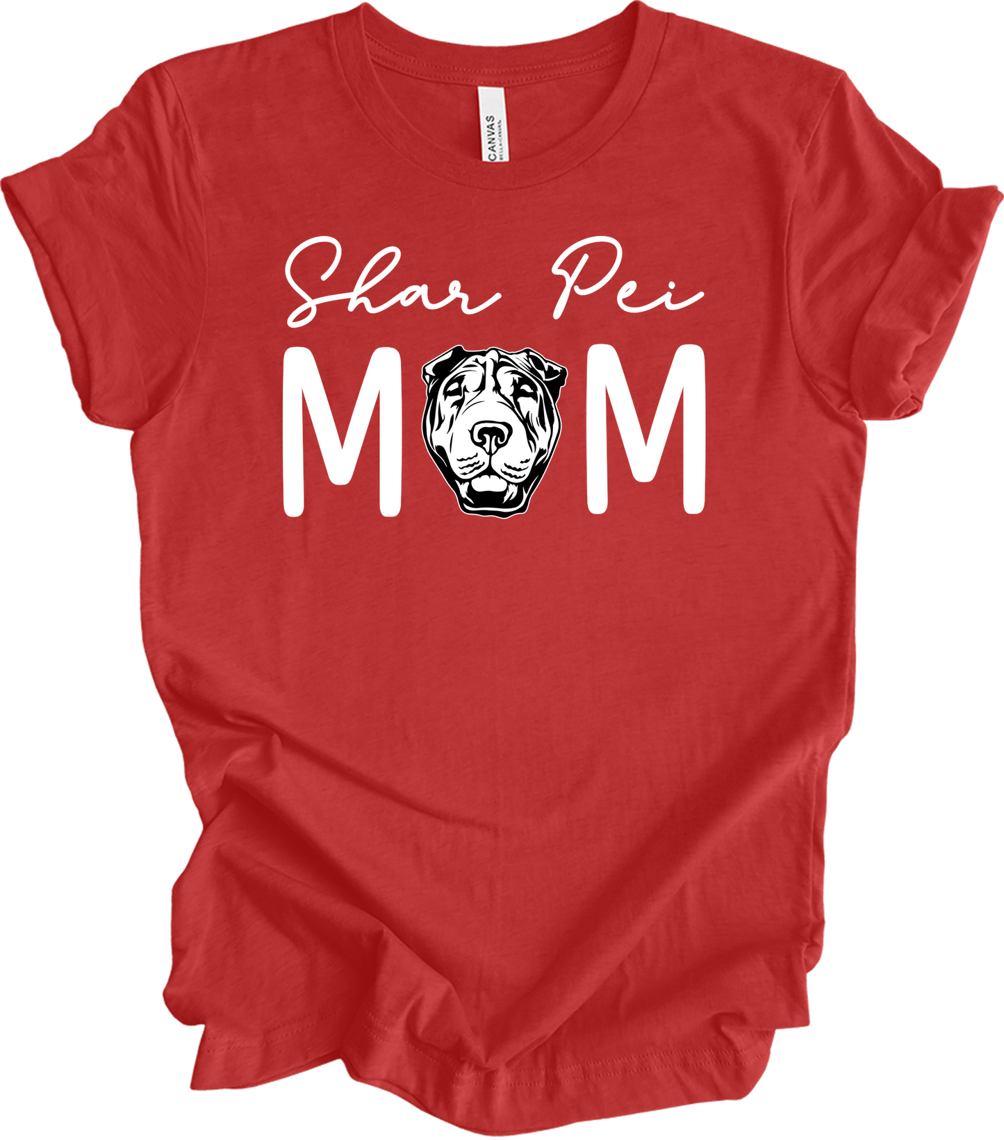 Shar Pei Mom Gift T-Shirt in Heather Red