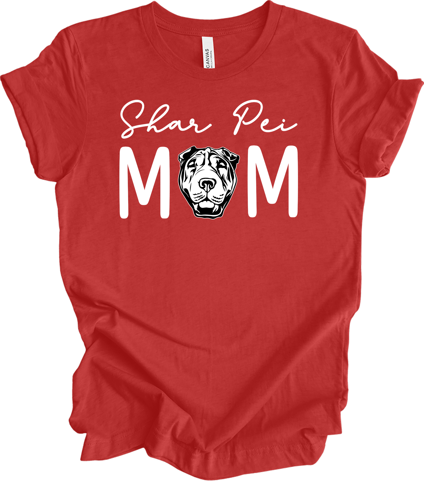 Shar Pei Mom Gift T-Shirt in Heather Red