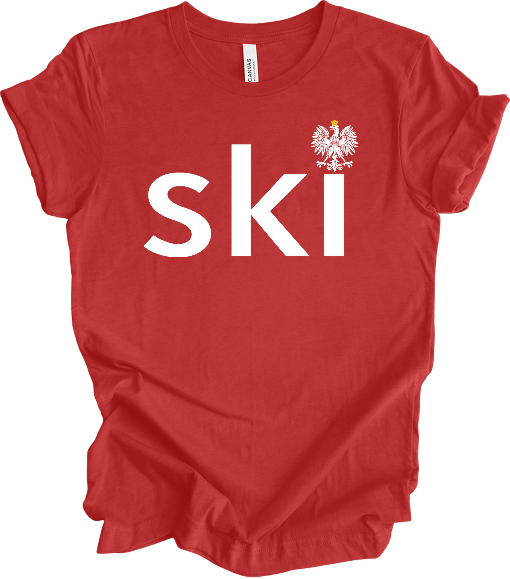 Ski Polish Surname - Polish Eagle Heritage T-Shirt in Heather Red