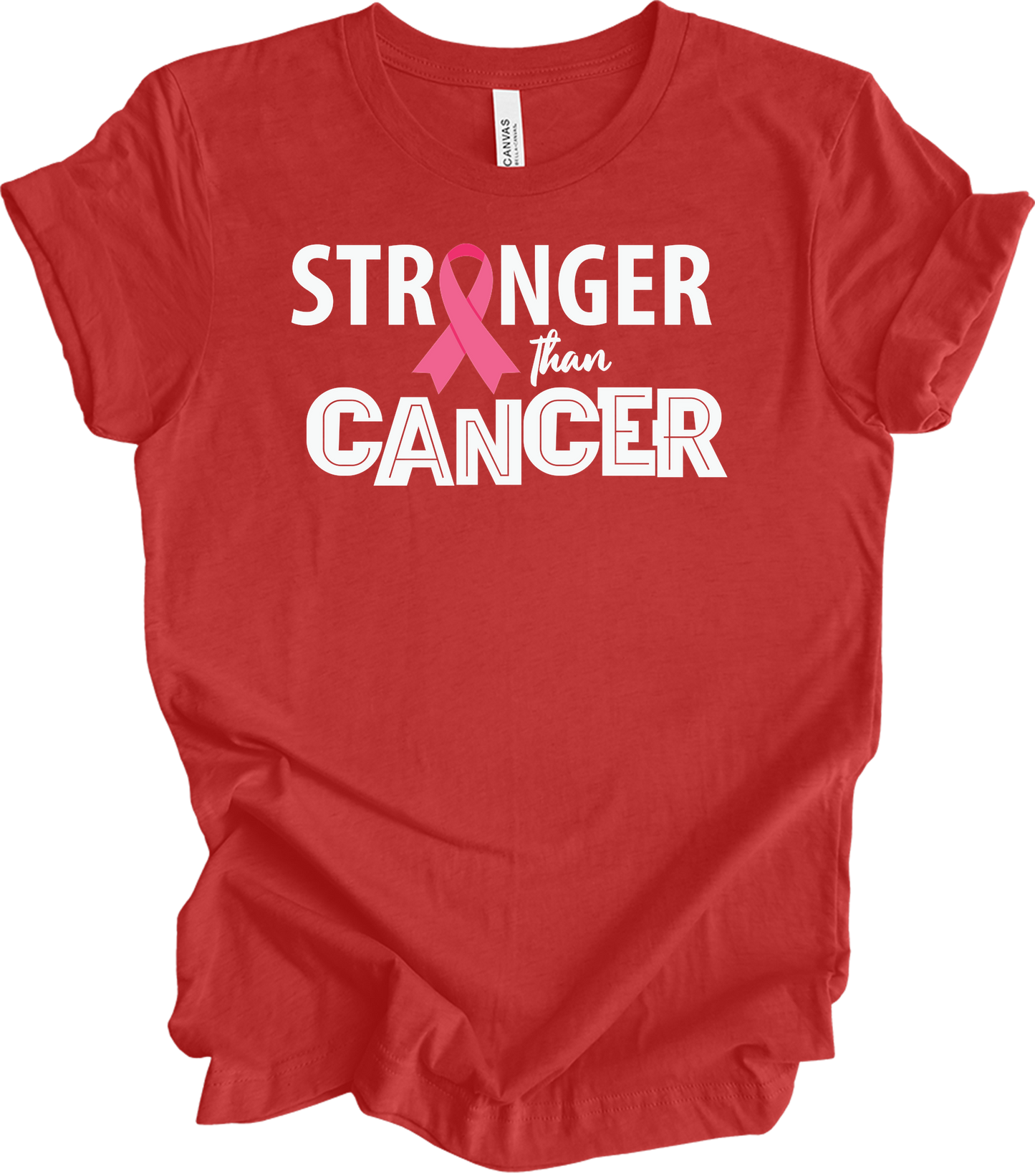 Stronger Than Cancer T-Shirt in Heather Red
