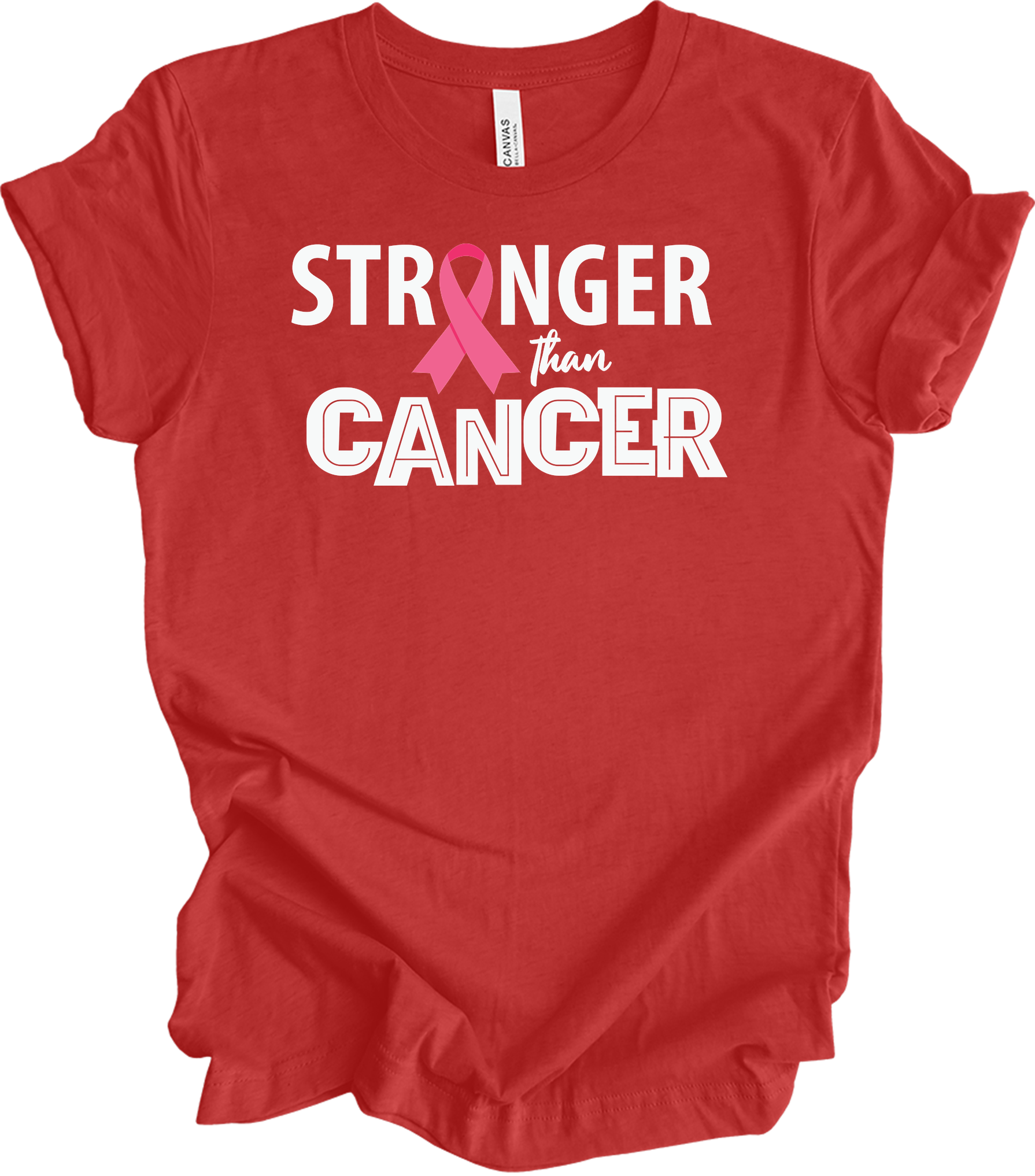 Stronger Than Cancer T-Shirt in Heather Red