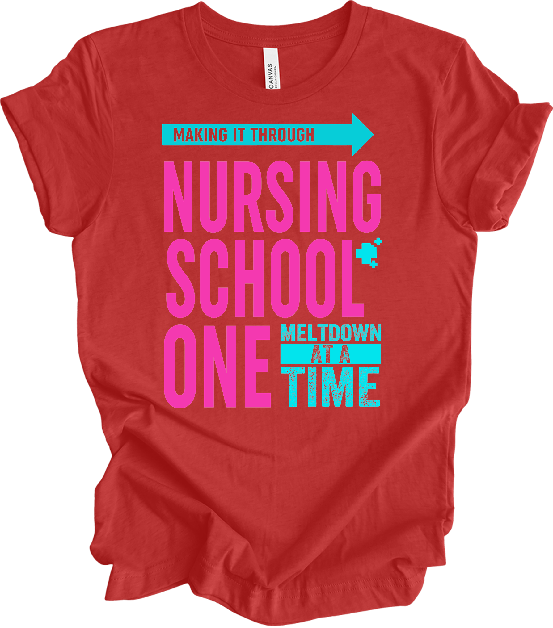Nurse : One Meltdown at a Time T-Shirt in Heather Red