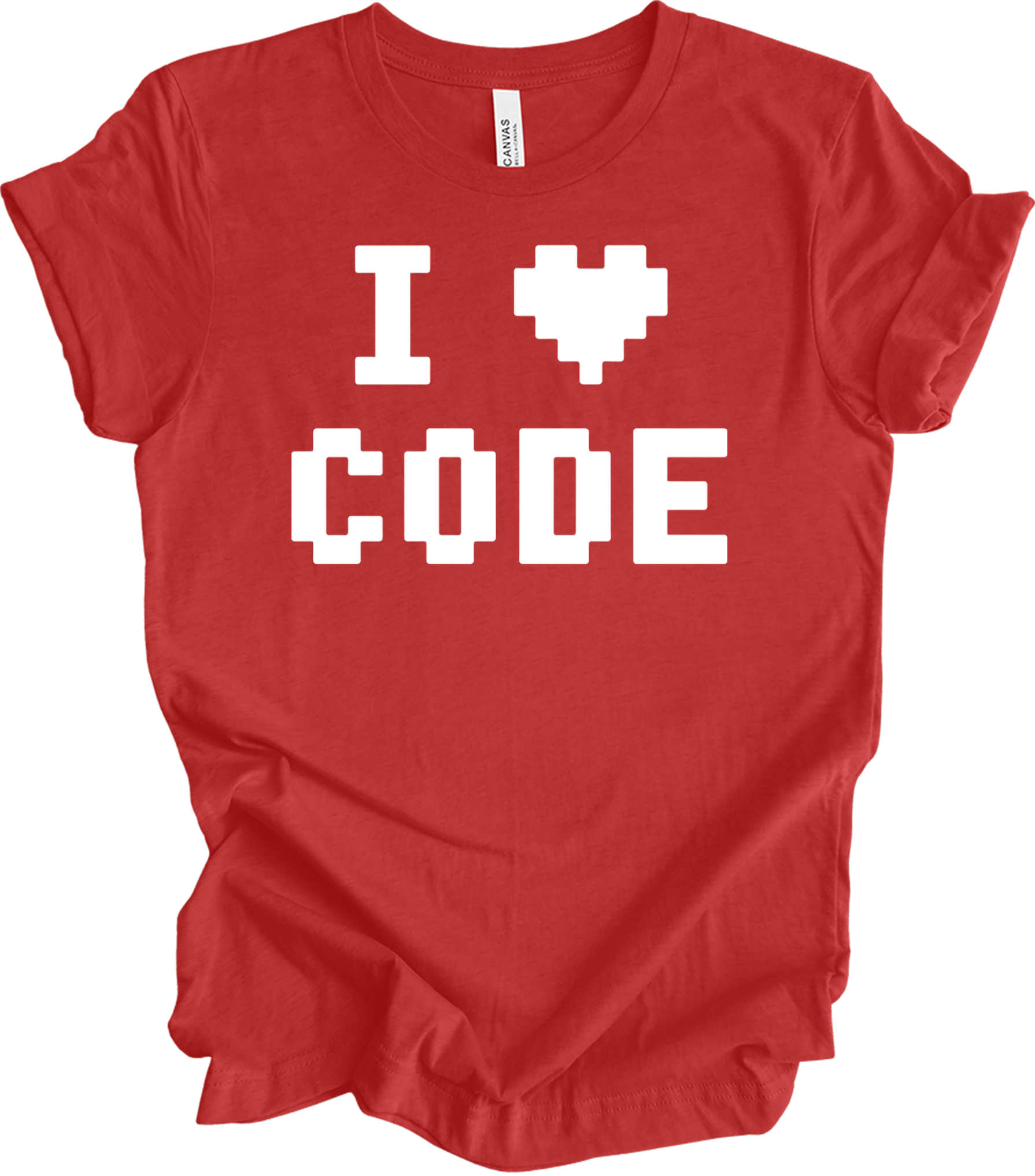 Cool Dude 'I Love Code' T-Shirt in Heather Red