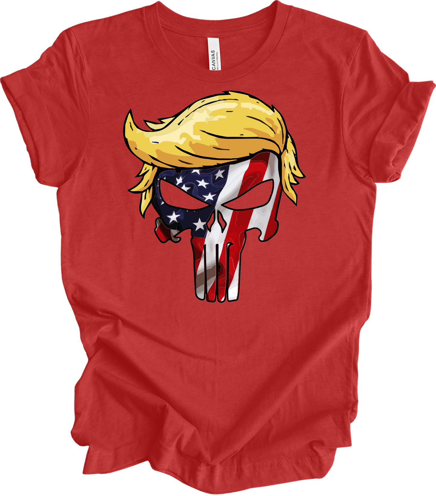 Trump Punisher Flag T-Shirt in Heather Red