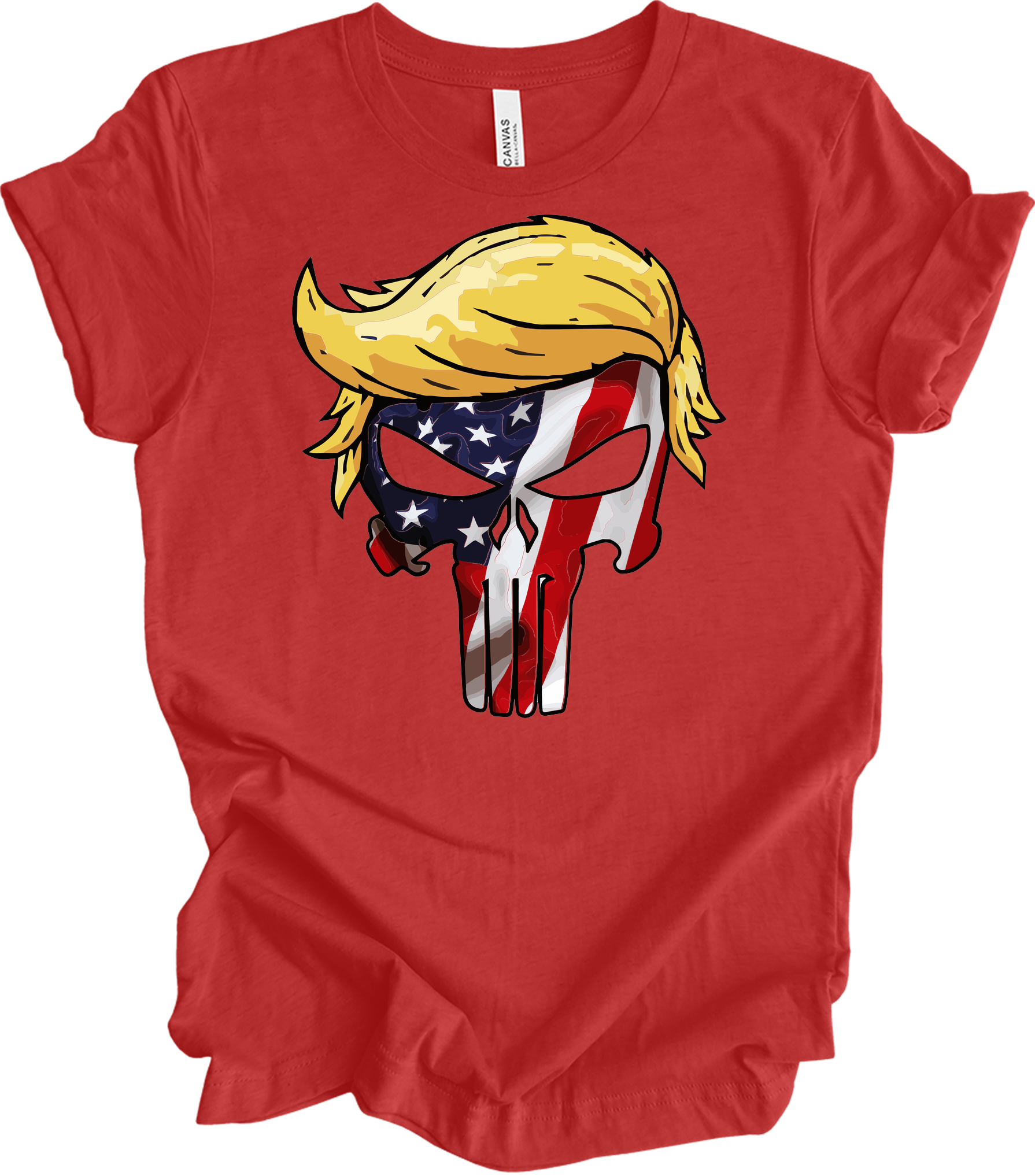 Trump Punisher Flag T-Shirt in Heather Red