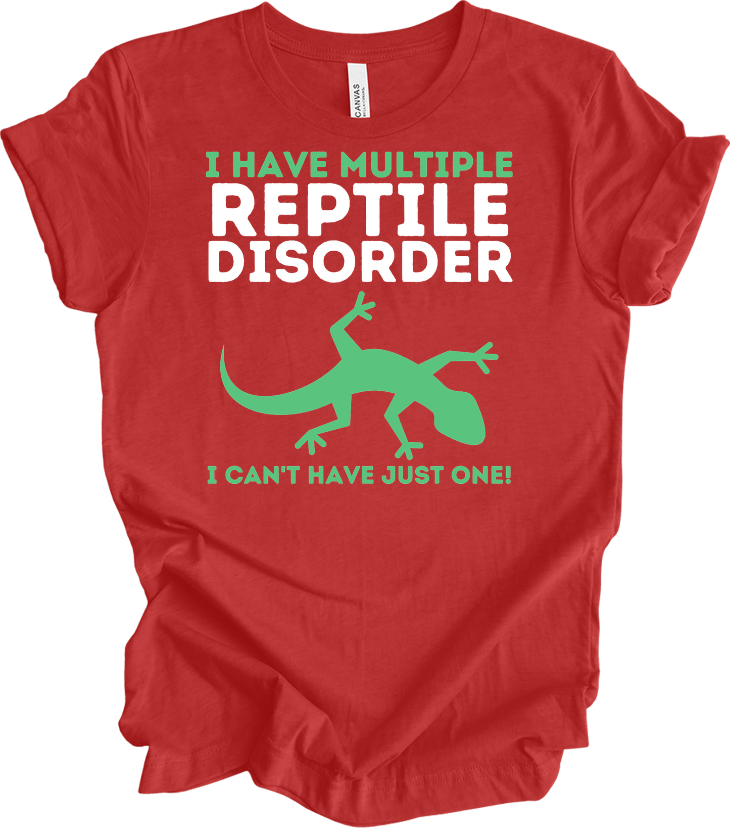 Reptile Lover - Funny Multiple Reptile Disorder Lizard T-Shirt in Heather Red