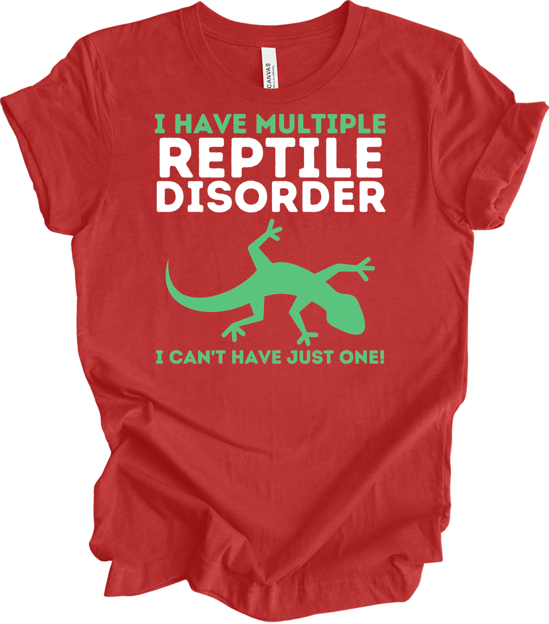 Reptile Lover - Funny Multiple Reptile Disorder Lizard T-Shirt in Heather Red
