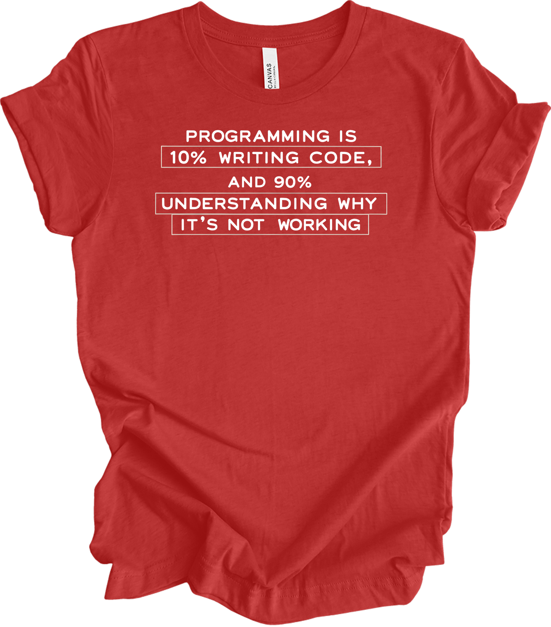 Funny Programmer - Debugging Humor T-Shirt in Heather Red