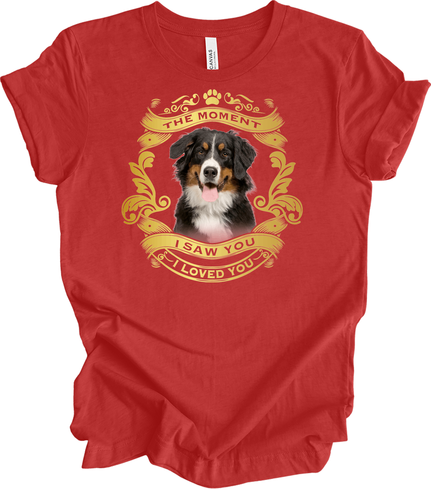 Bernese Mountain Dog Love T-Shirt in Heather Red