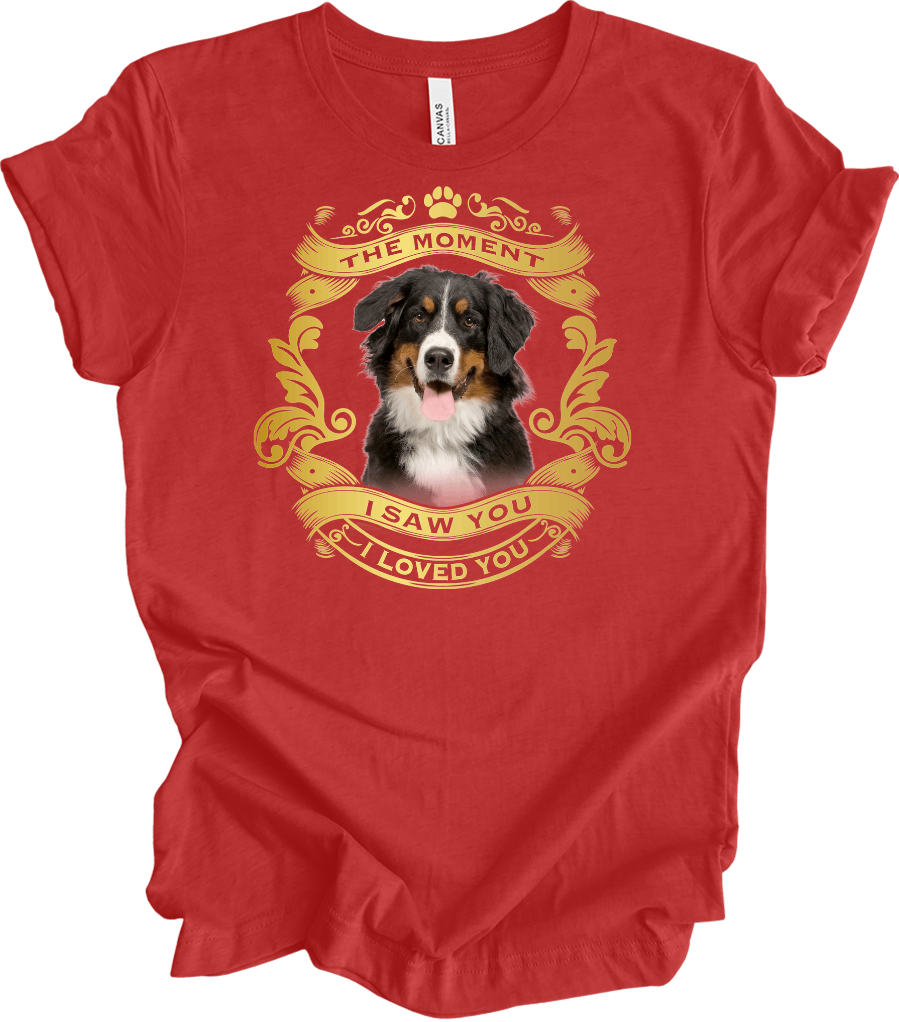 Bernese Mountain Dog Love T-Shirt in Heather Red