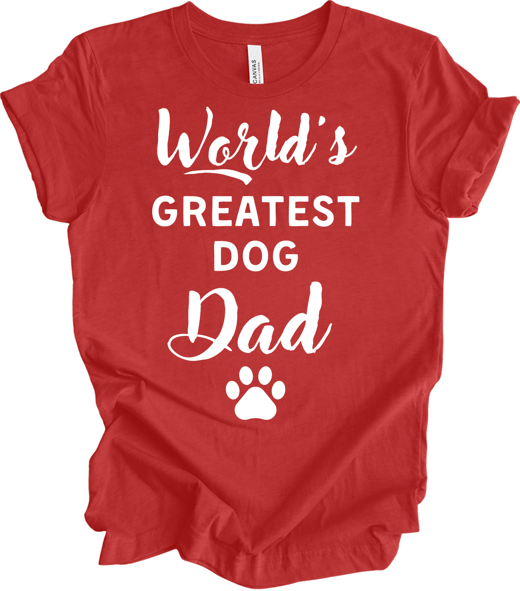 World's Greatest Dog Dad T-Shirt in Heather Red