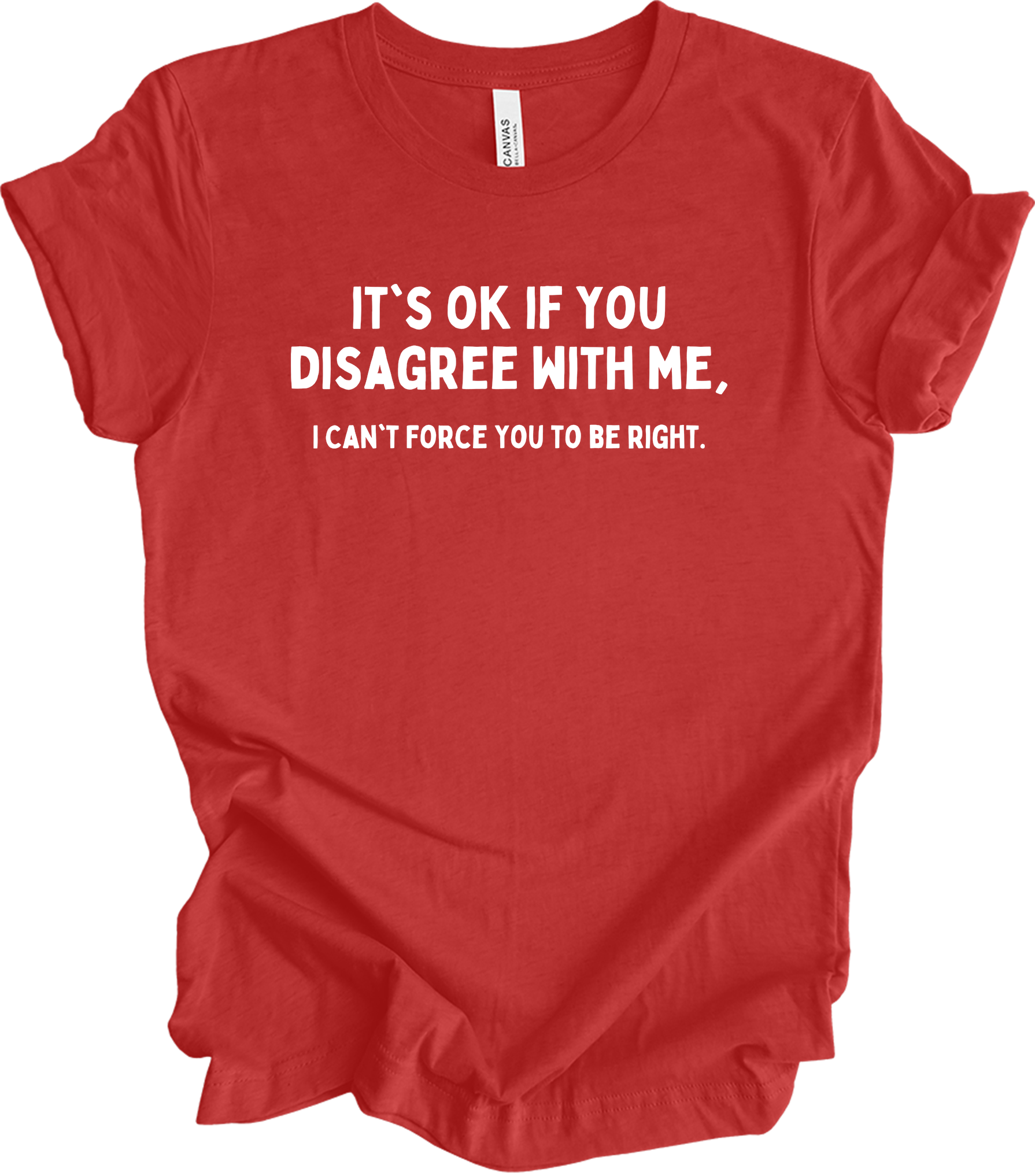 Disagree with Me Funny T-Shirt in Heather Red