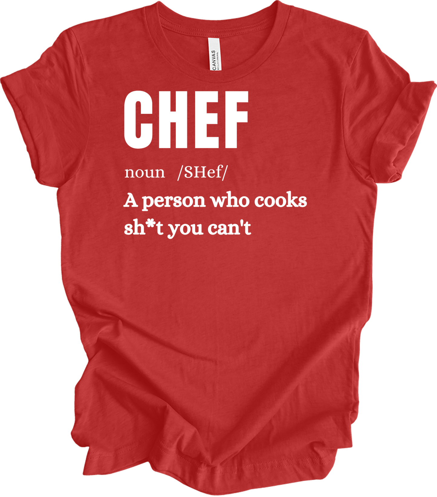 Chef Definition Funny T-Shirt in Heather Red