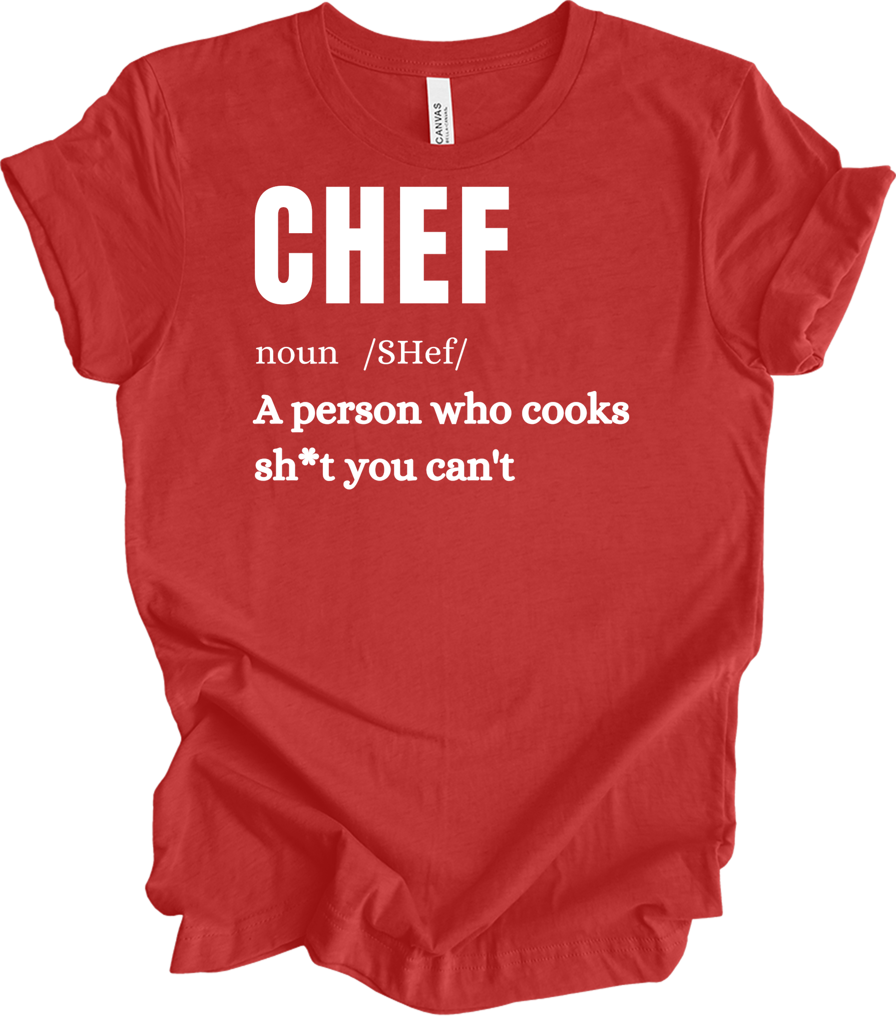 Chef Definition Funny T-Shirt in Heather Red