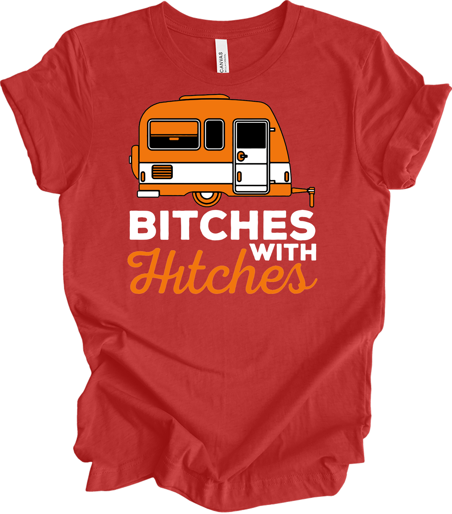 Bitches with Hitches T-Shirt in Heather Red