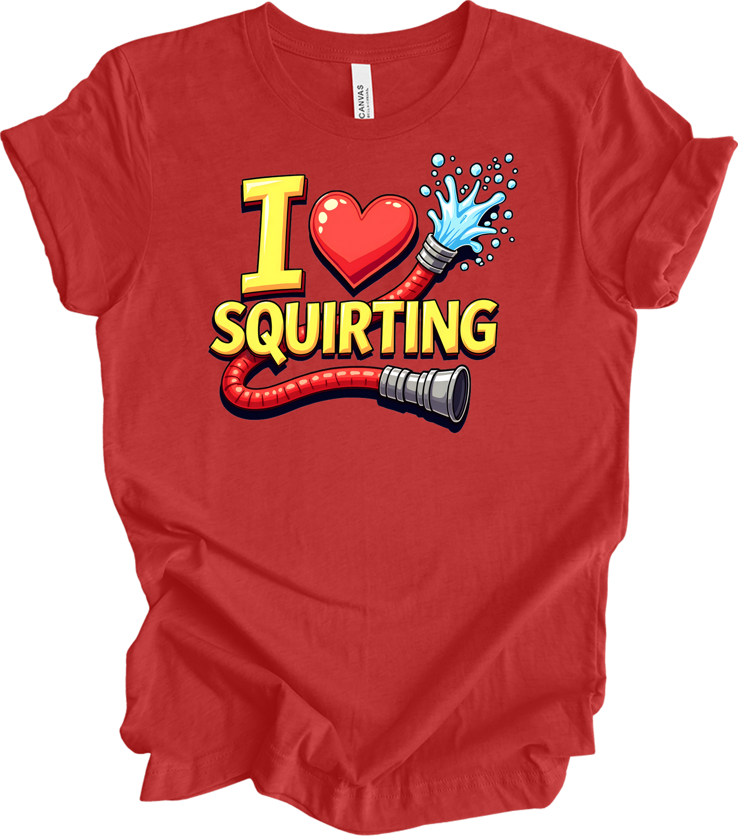 I Love Squirting Funny T-Shirt in Heather Red
